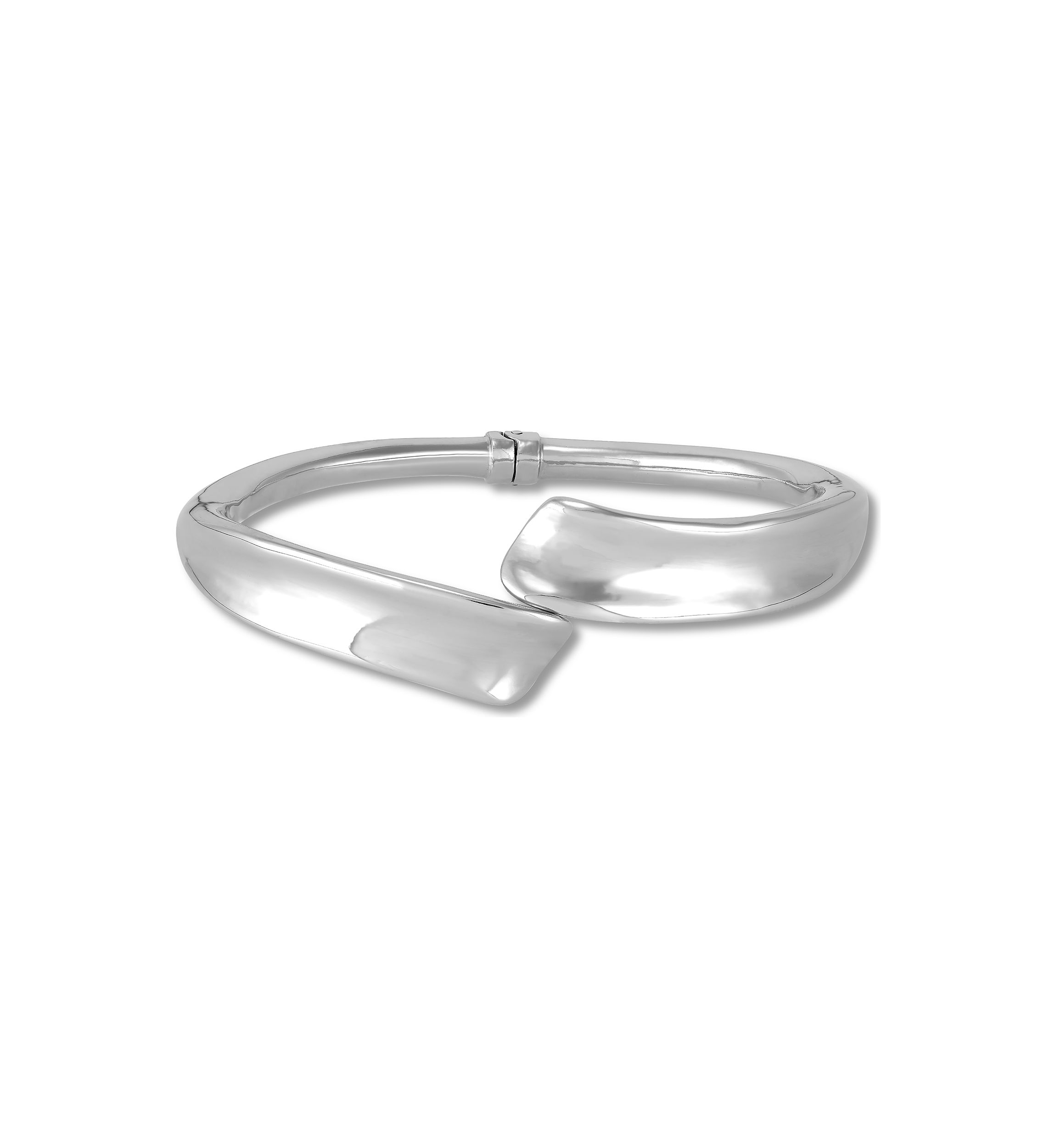 Bypass Hinge Bangel in Sterling Silver