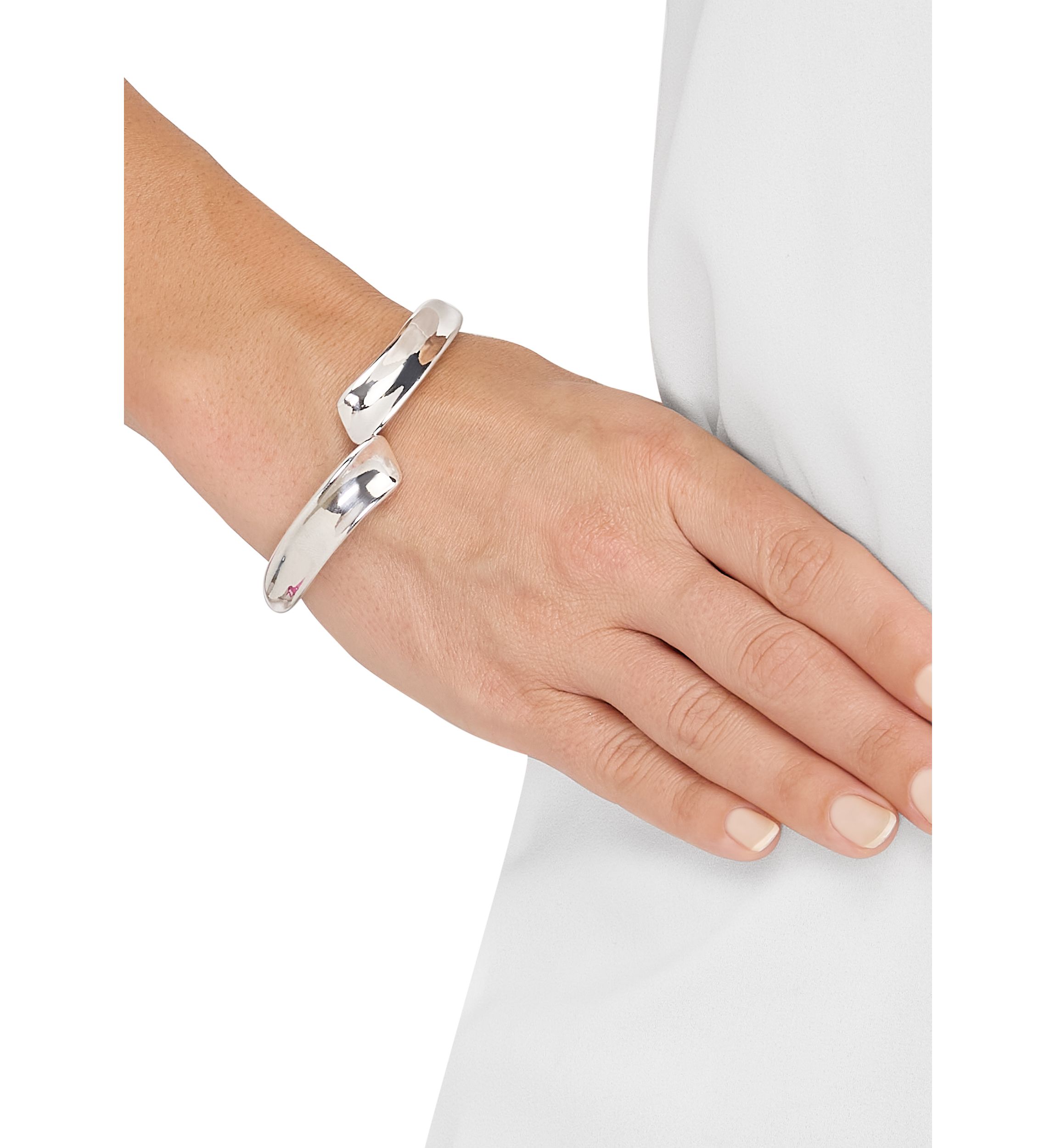 Bypass Hinge Bangel in Sterling Silver