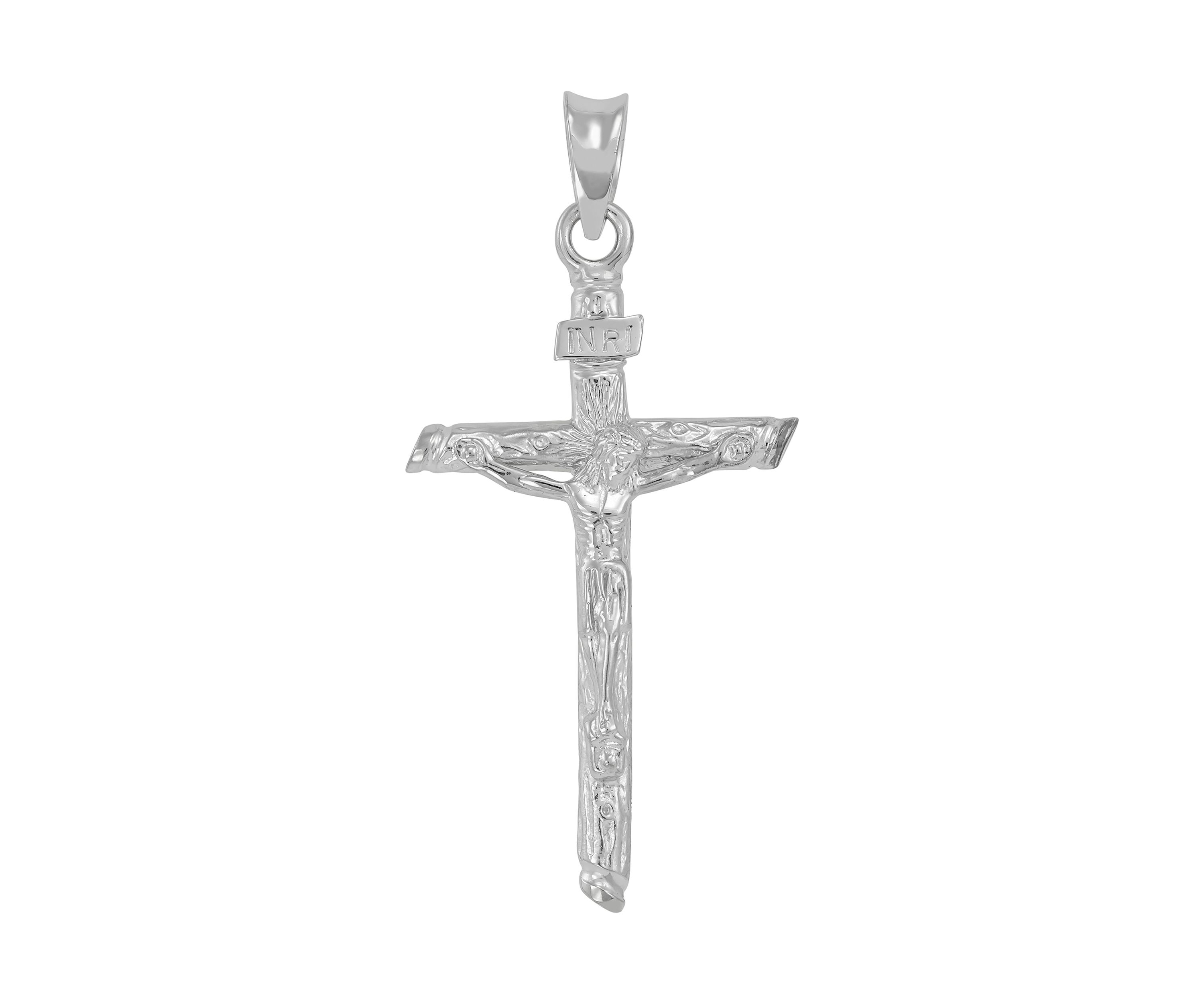 Gents Crucifix Pendant in Sterling Silver