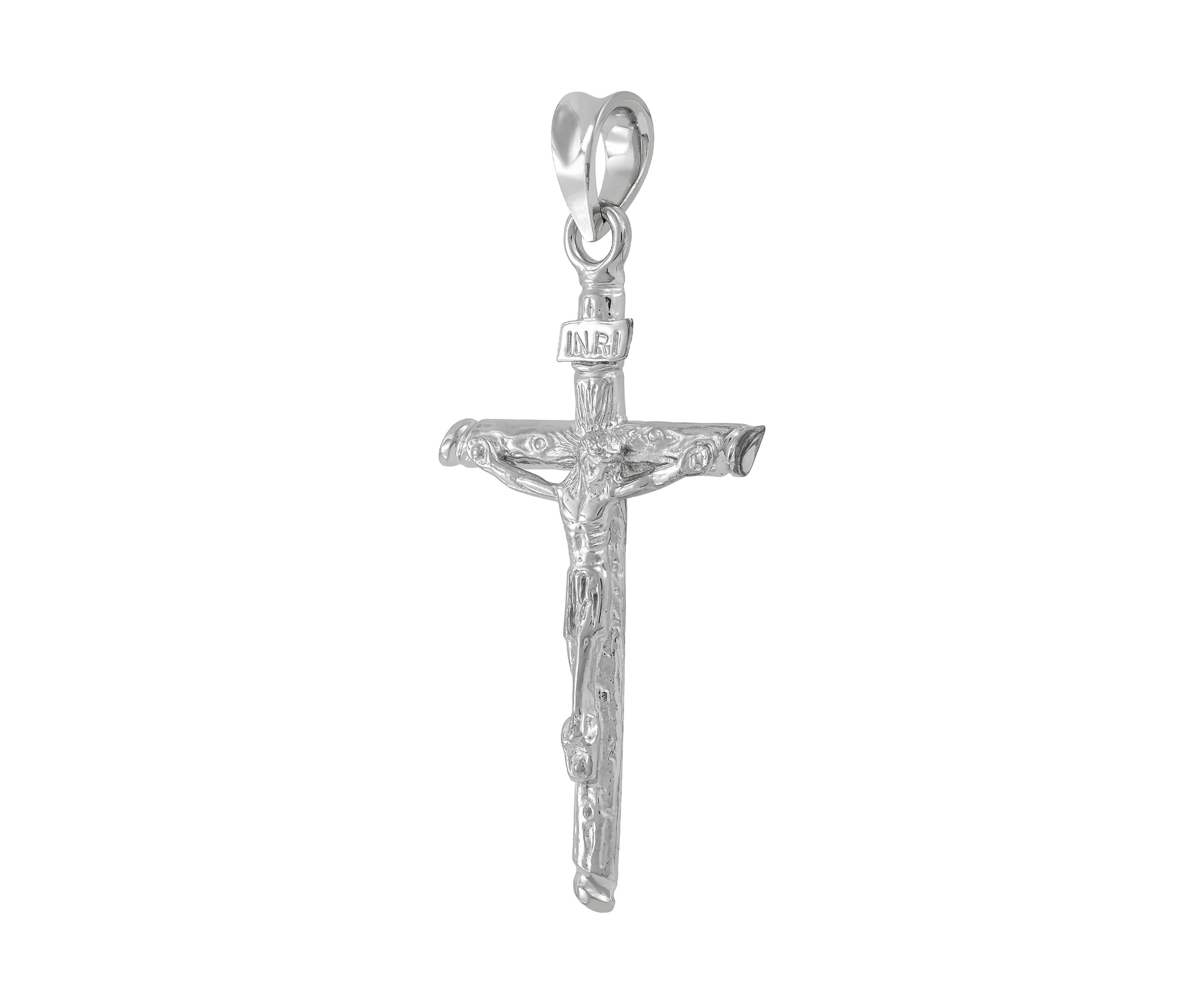 Gents Crucifix Pendant in Sterling Silver