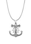 Anchor Cross Chain Necklace in Sterling Silver 