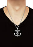 Anchor Cross Chain Necklace in Sterling Silver 