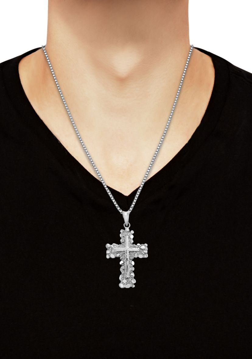 Cross Pendant Necklace in Sterling Silver
