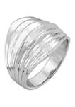 Sterling Silver Dome Ribbed Ring