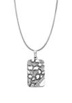 Nugget Dog Tag Chain Necklace in Sterling Silver
