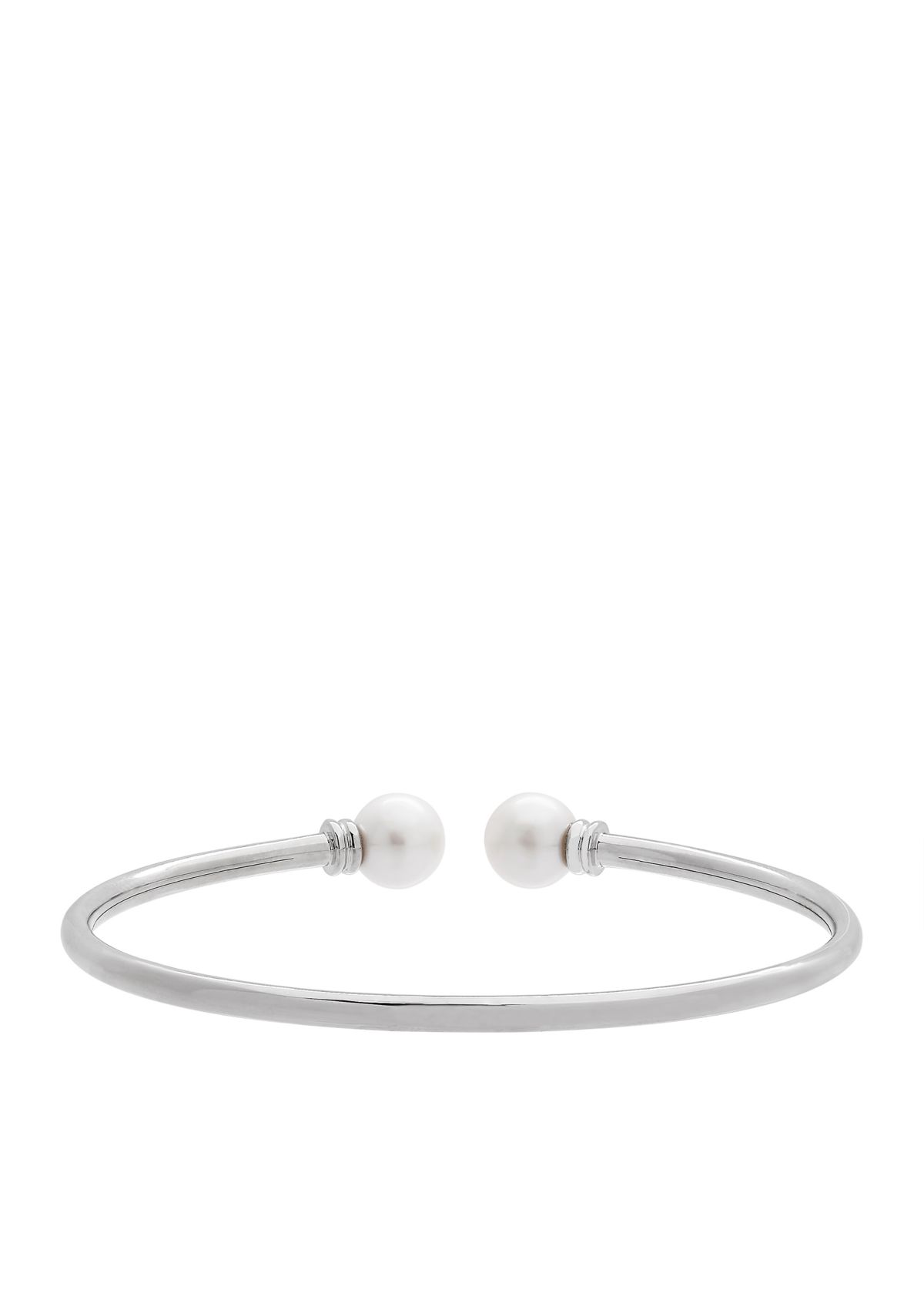 Sterling Silver Pearl Slip-On Bangle Bracelet