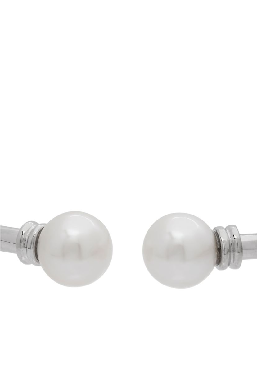 Sterling Silver Pearl Slip-On Bangle Bracelet