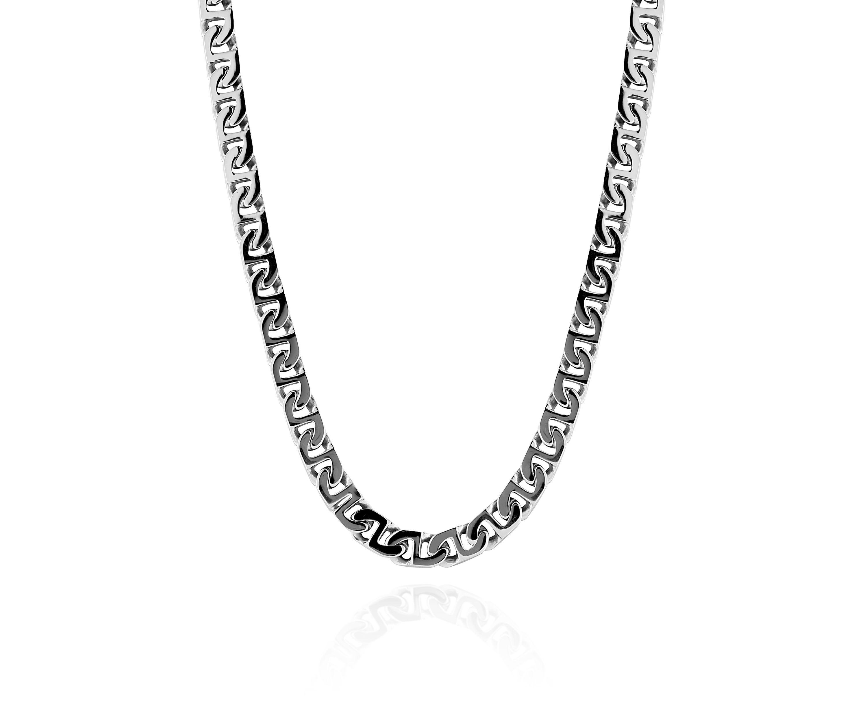 Swirl Link Necklace in Stainless Steel