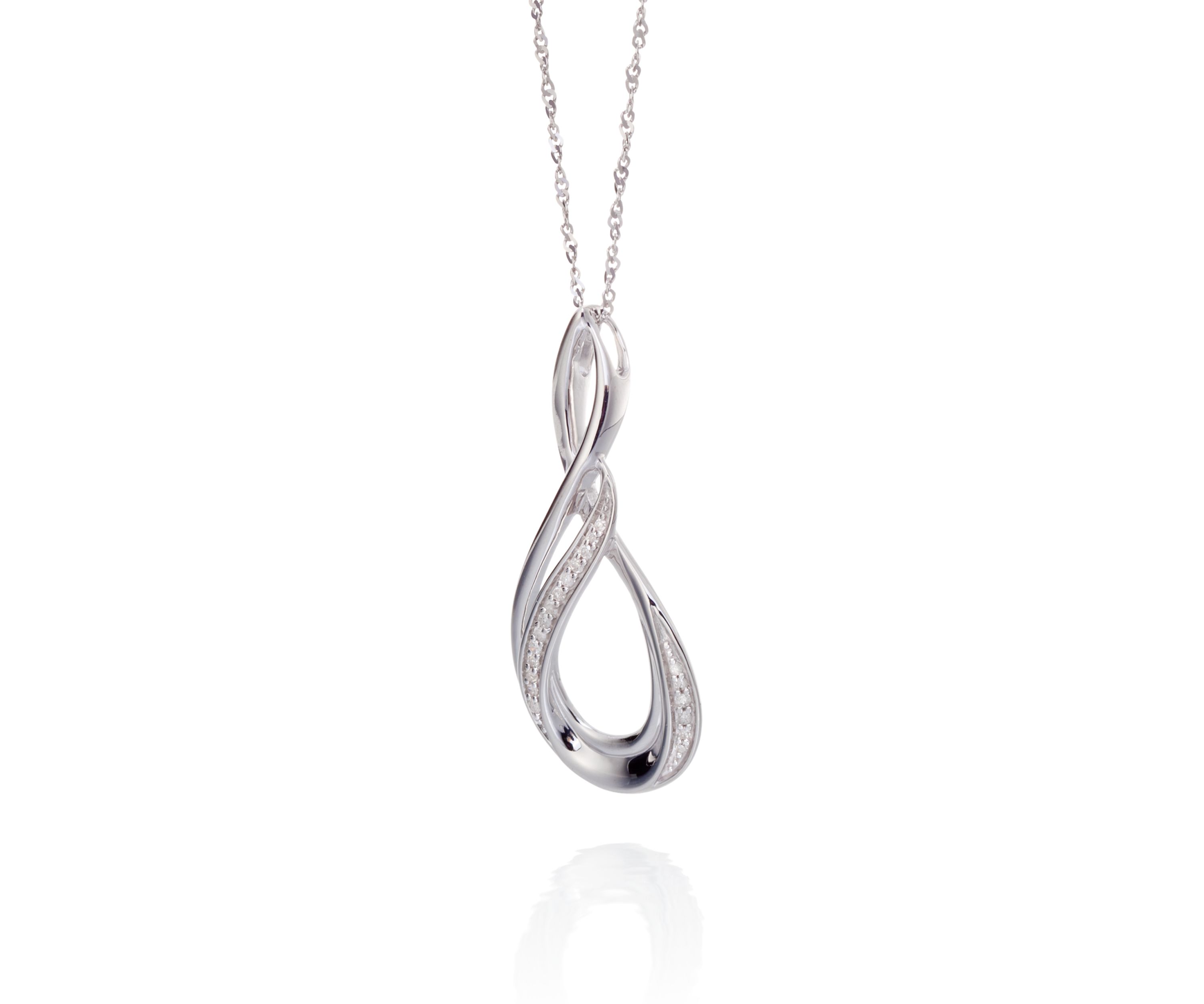 Diamond Figure 8 Pendant in Sterling Silver