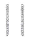 1/2 ct. t.w. Diamond Hoop Earrings in Sterling Silver 