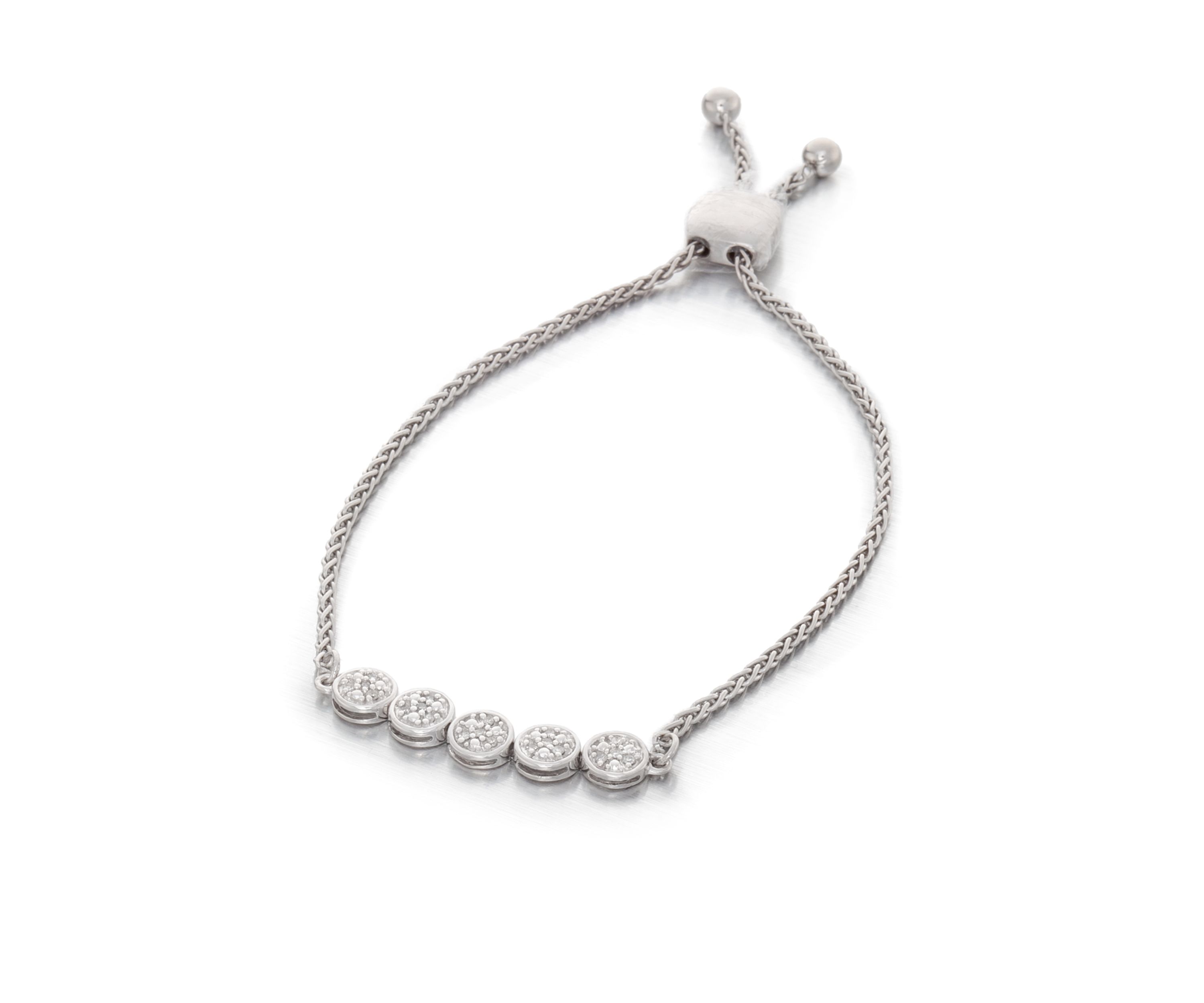 0.105 ct. t.w. Diamond Bolo Bracelet in Sterling Silver