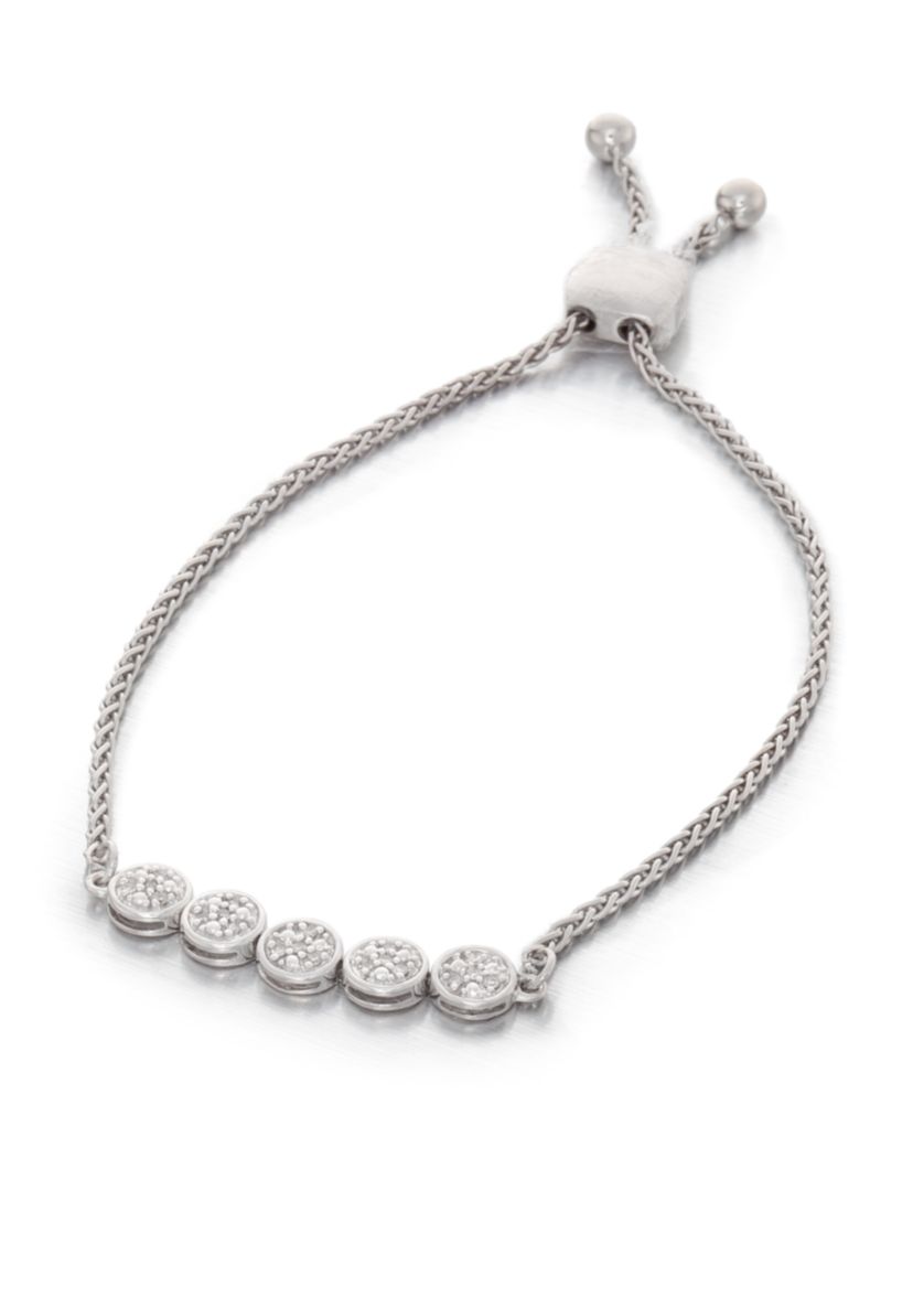 0.105 ct. t.w. Diamond Bolo Bracelet in Sterling Silver
