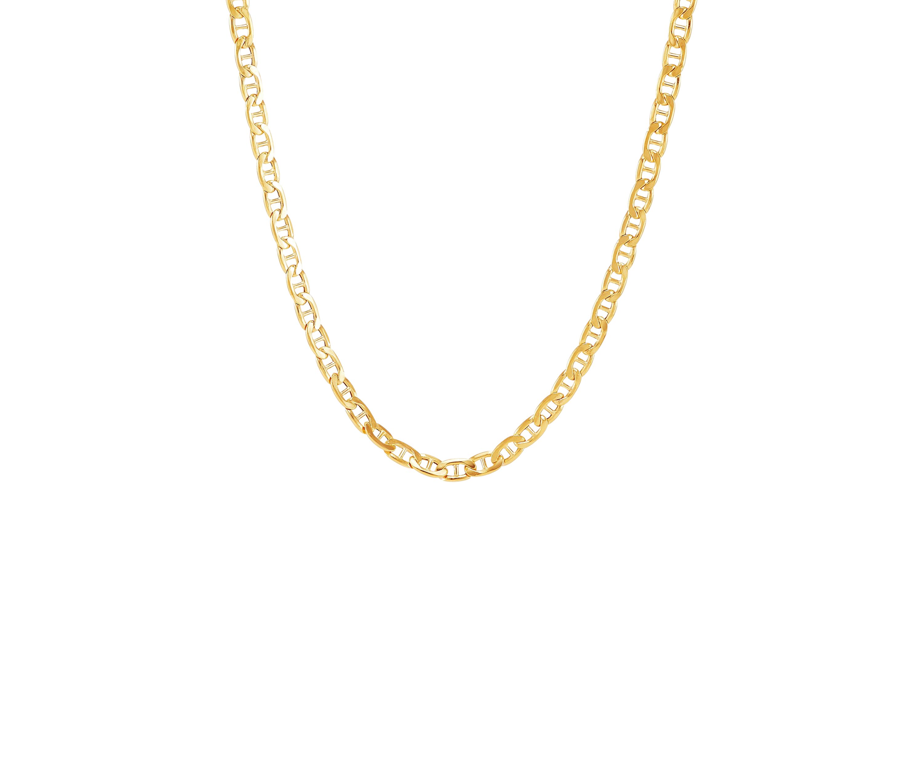 Hollow Mariner Chain Necklace in 10K Yellow Gold
