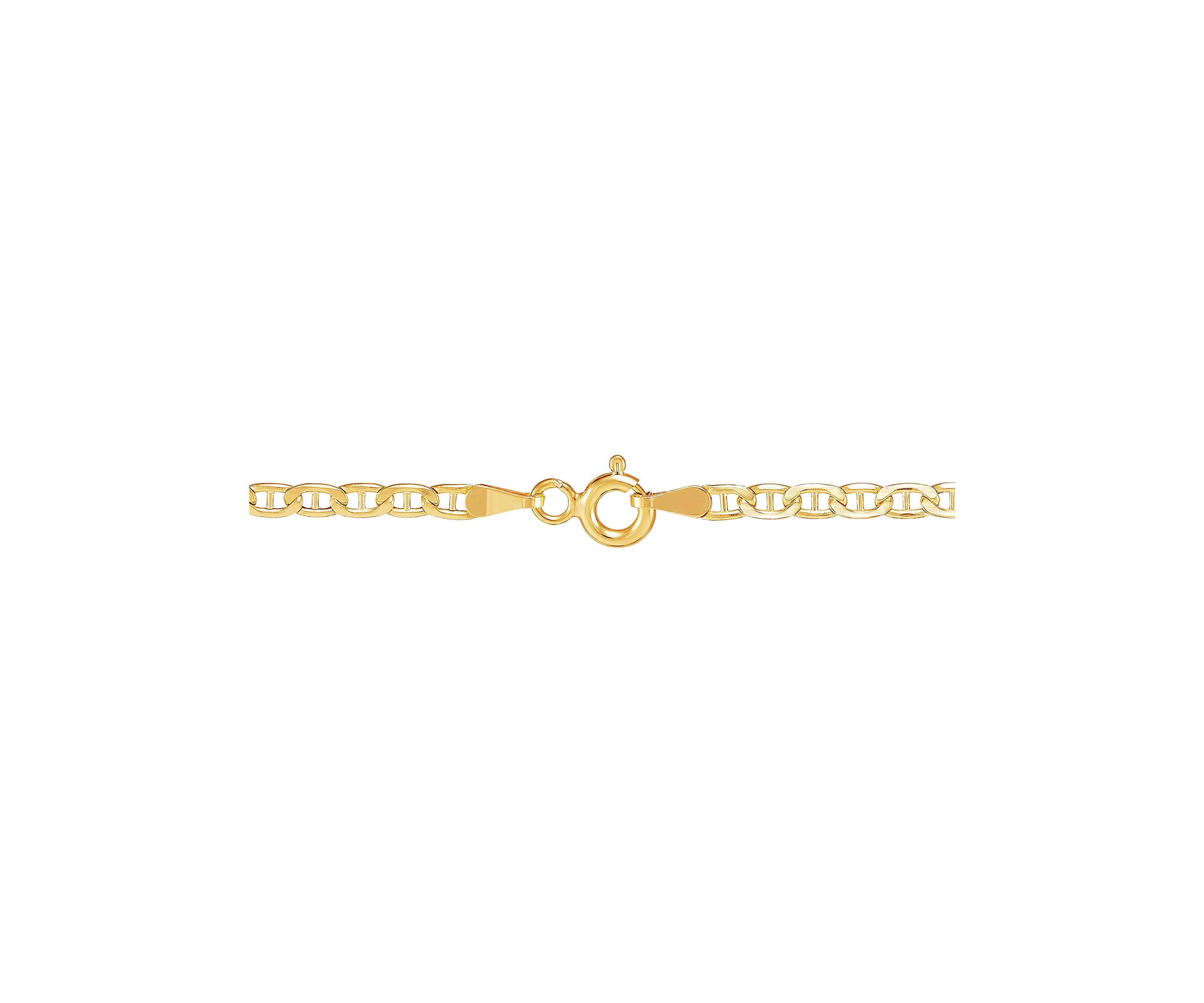 Hollow Mariner Chain Necklace in 10K Yellow Gold