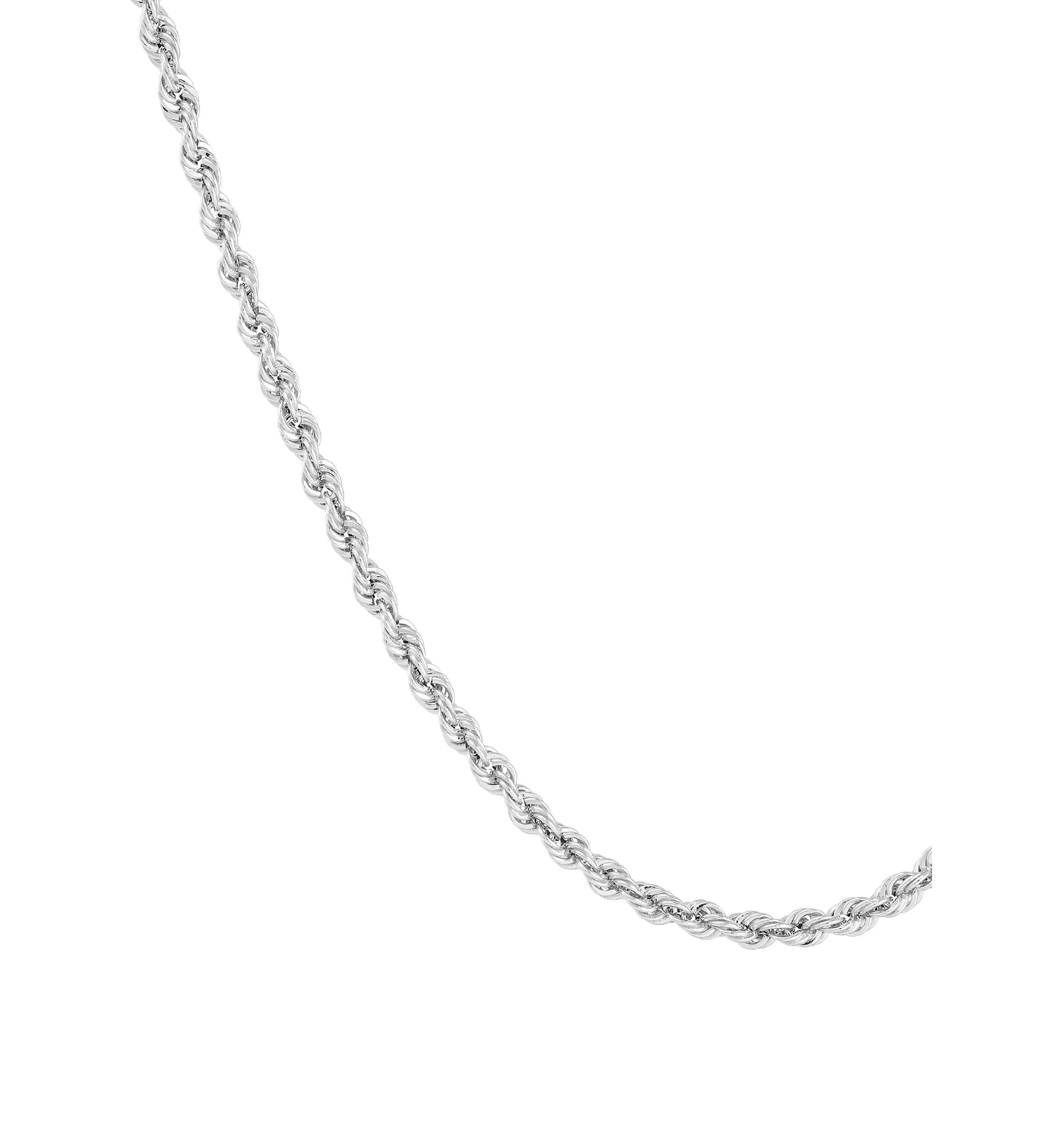 Hollow Rope Chain Necklace in 10K White Gold