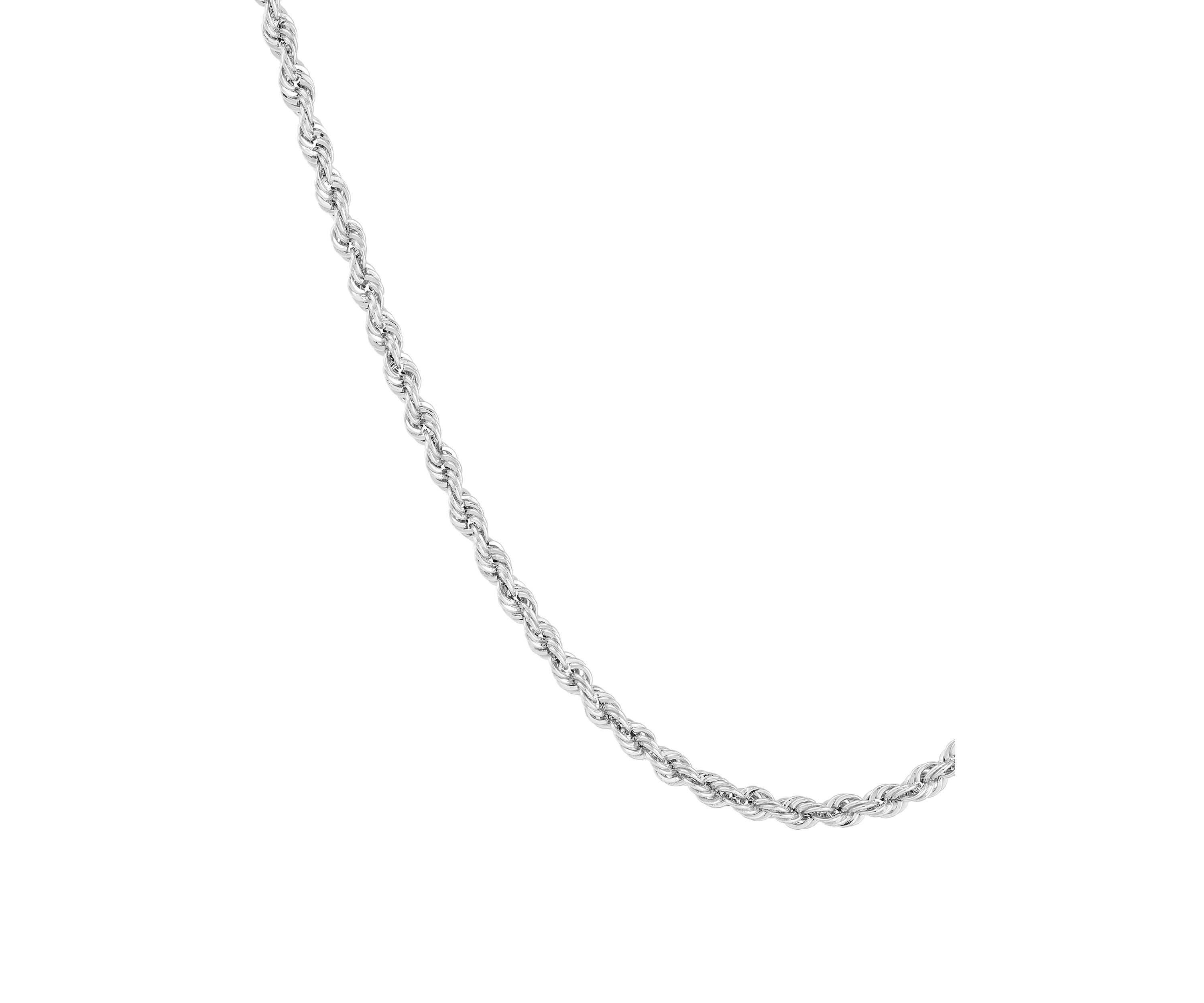 Hollow Rope Chain Necklace in 10K White Gold