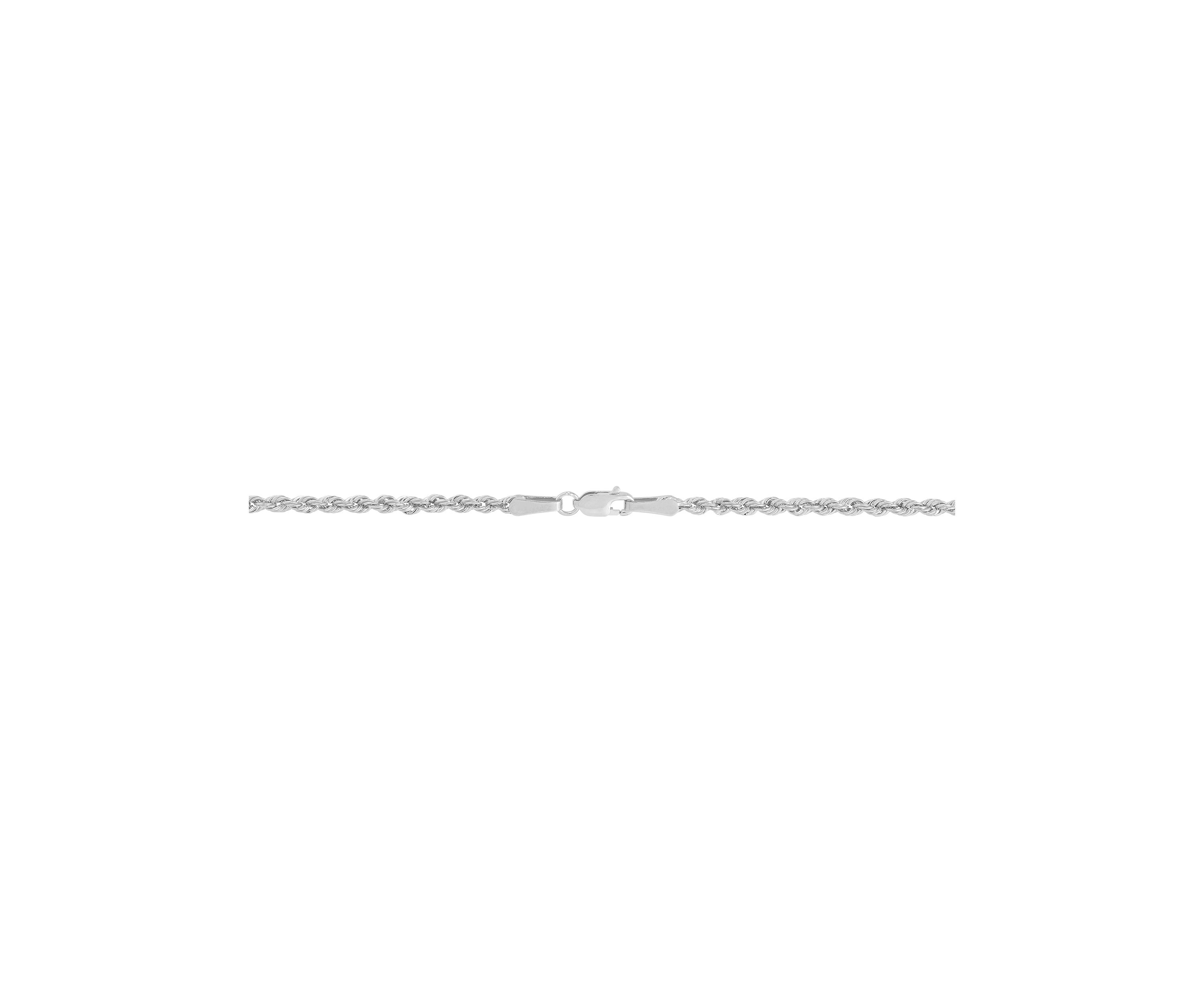 Hollow Rope Chain Necklace in 10K White Gold