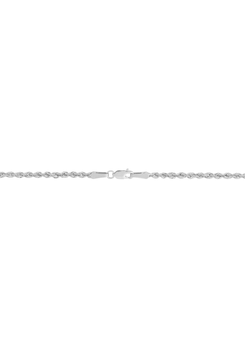 Hollow Rope Chain Necklace in 10K White Gold