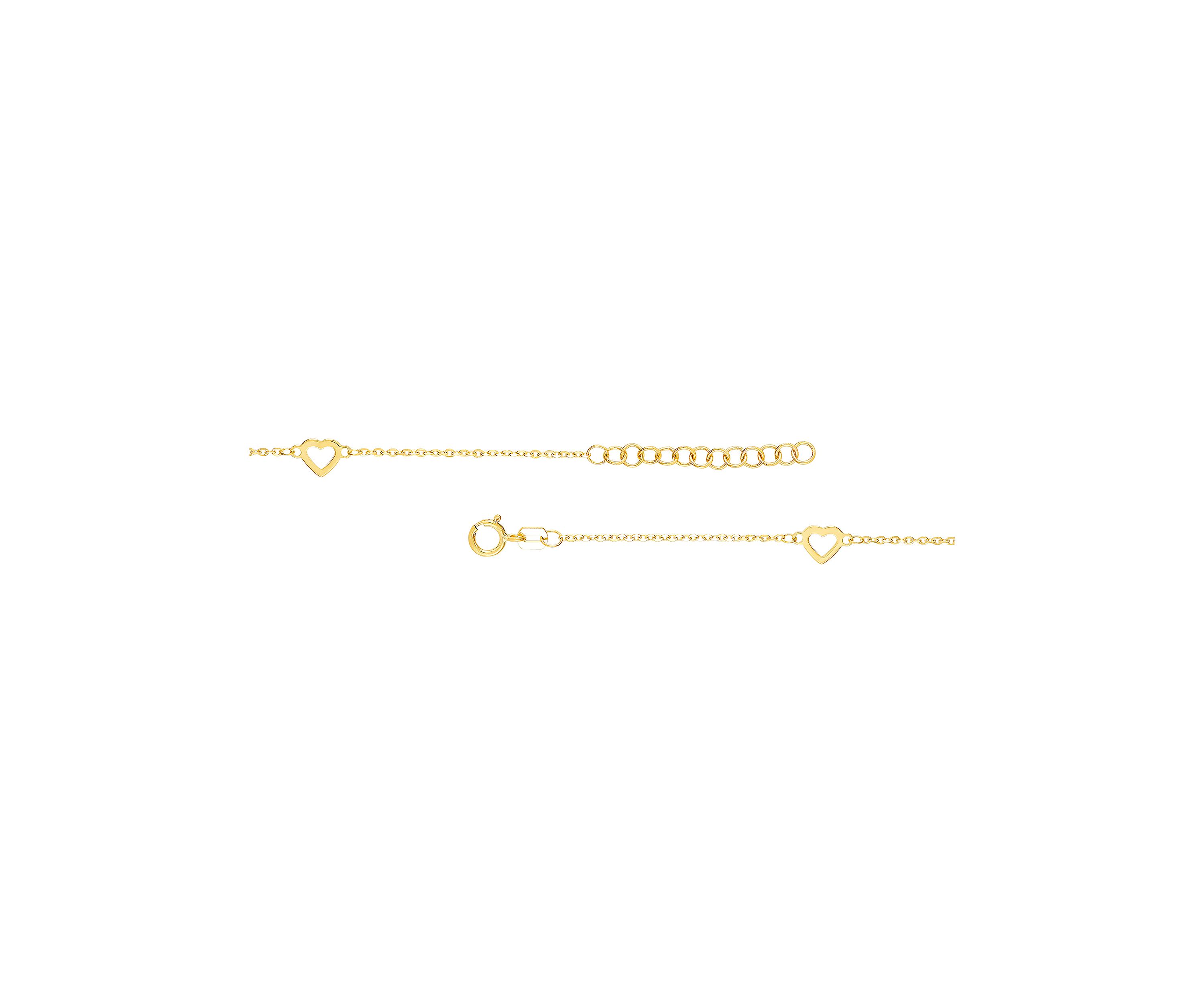 Flat Open Heart Anklet in 10K Yellow Gold