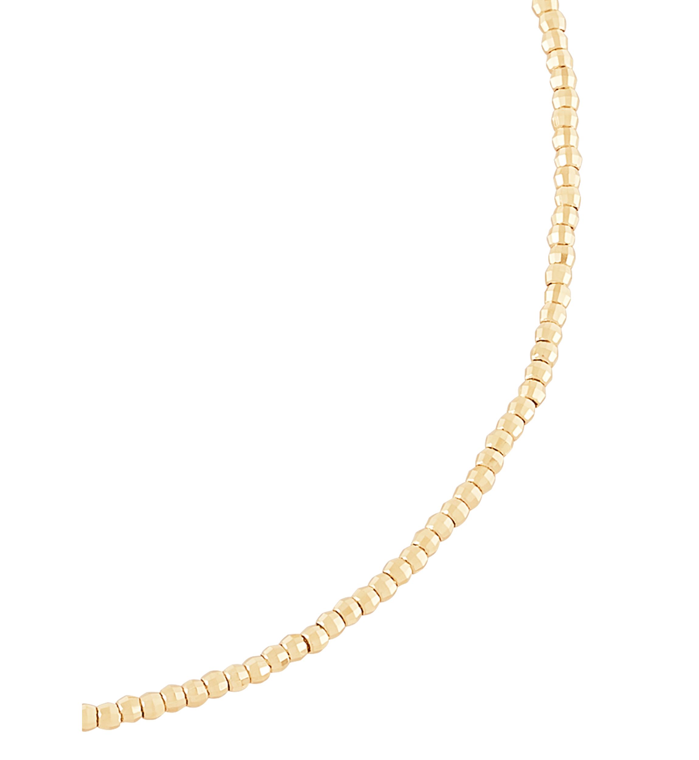 1.5 Millimeter Beads Anklet in 10K Yellow Gold