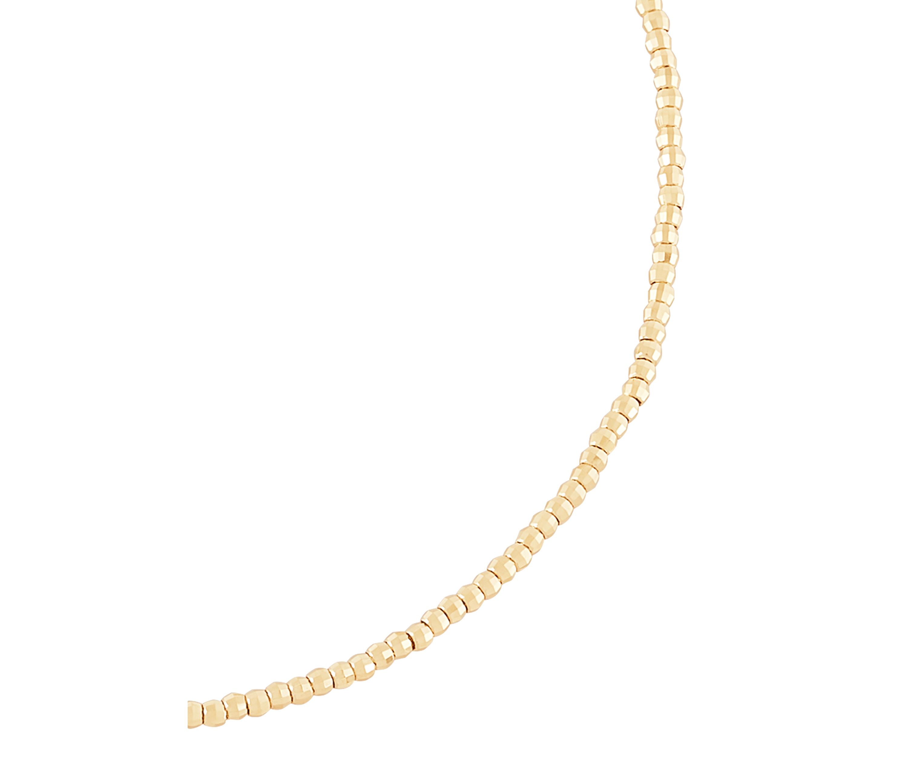 1.5 Millimeter Beads Anklet in 10K Yellow Gold