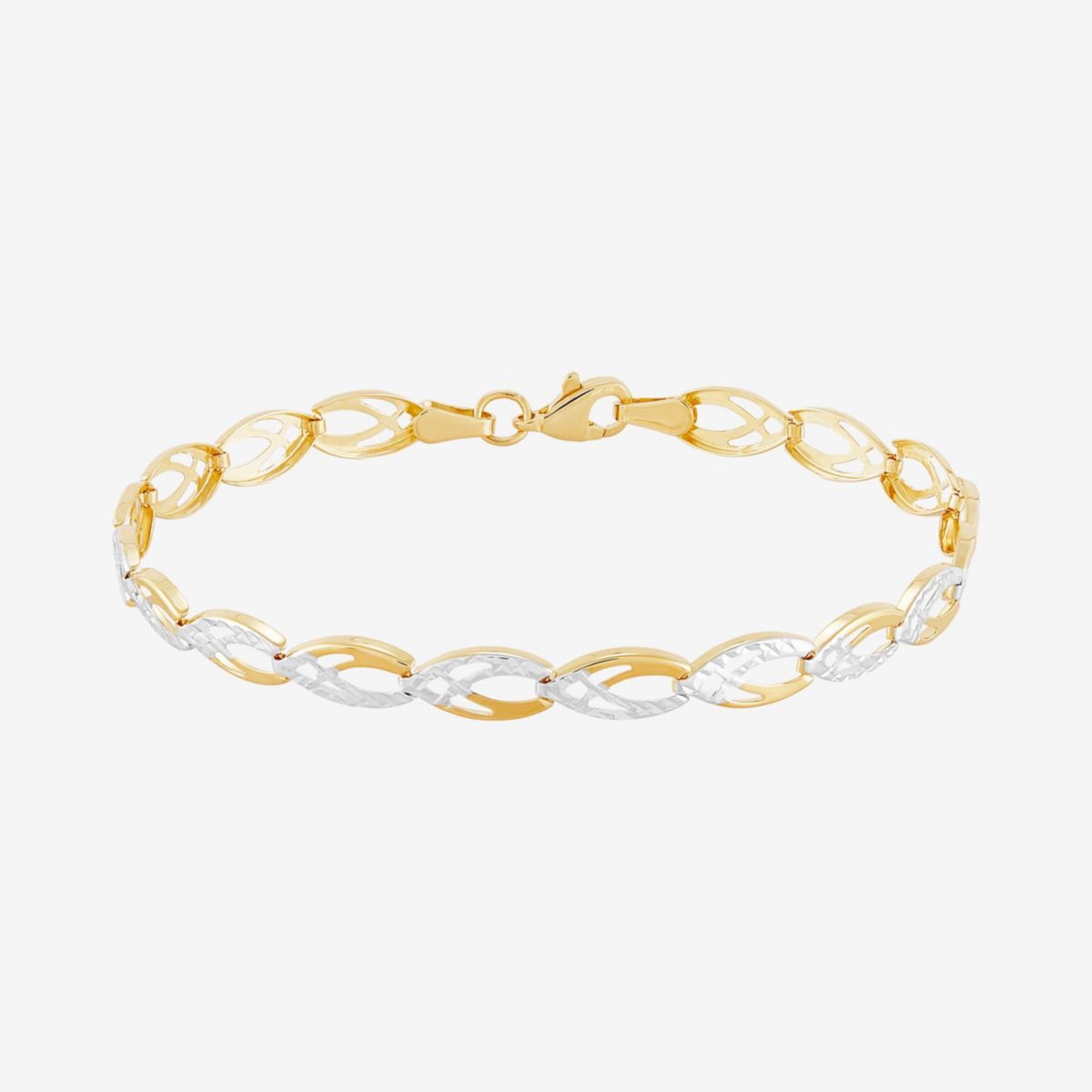 10K Yellow Gold Marquise Link Bracelet