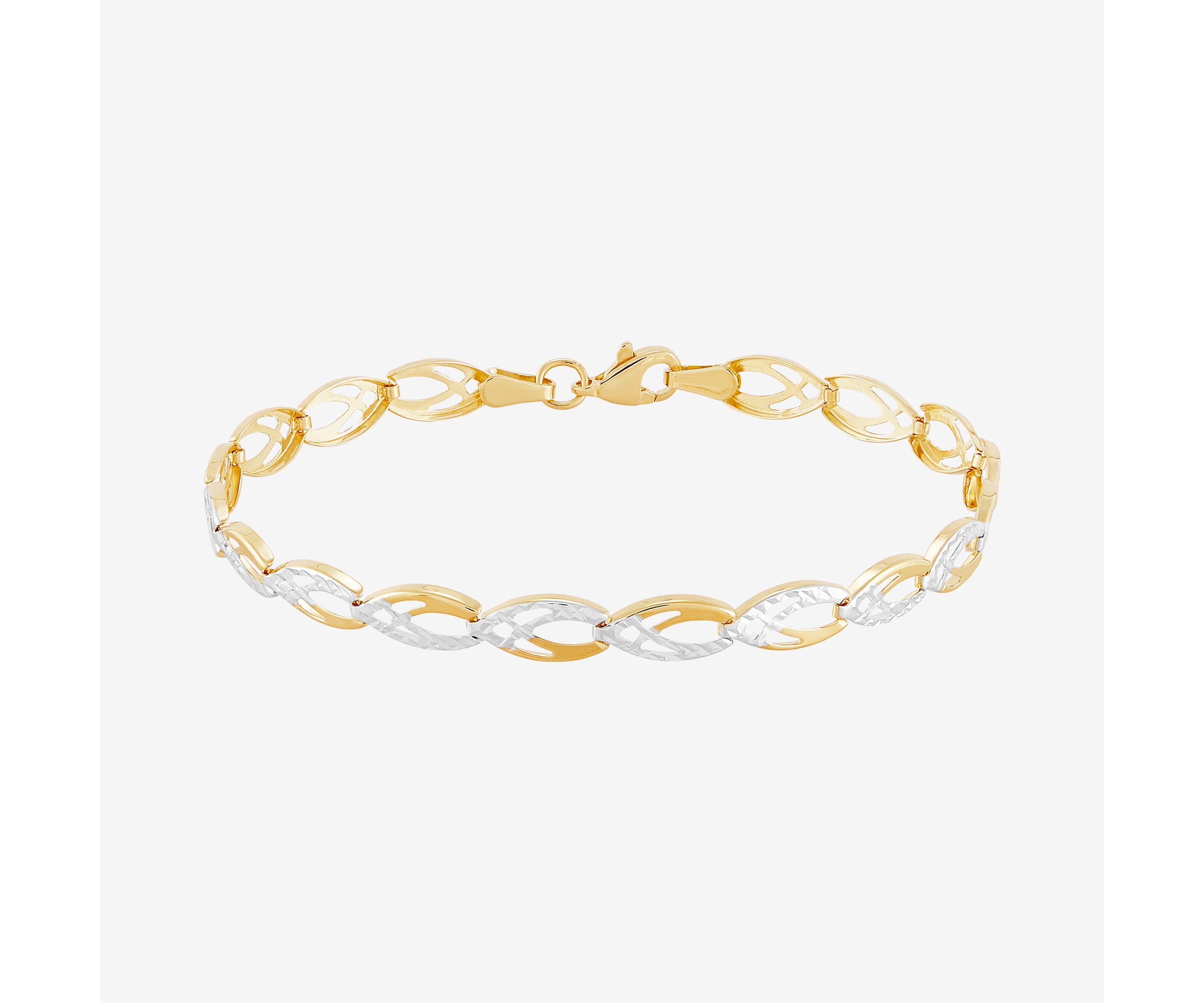 10K Yellow Gold Marquise Link Bracelet