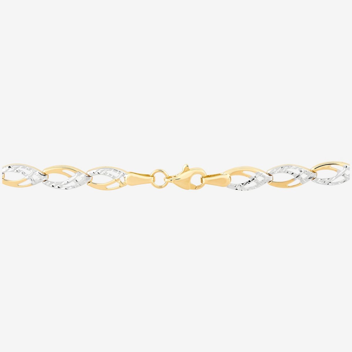 10K Yellow Gold Marquise Link Bracelet