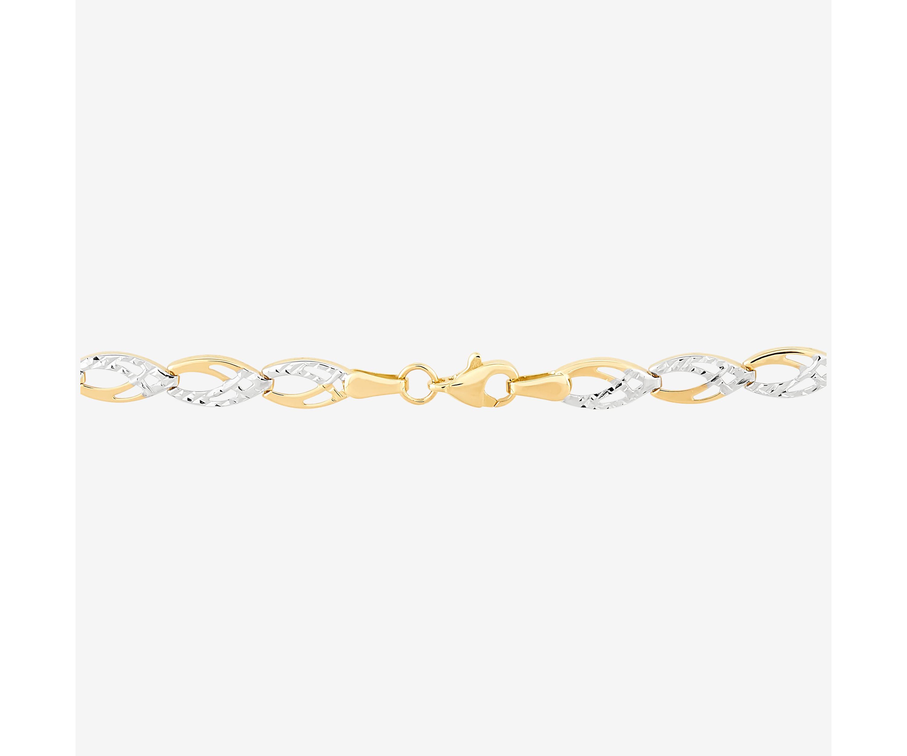 10K Yellow Gold Marquise Link Bracelet