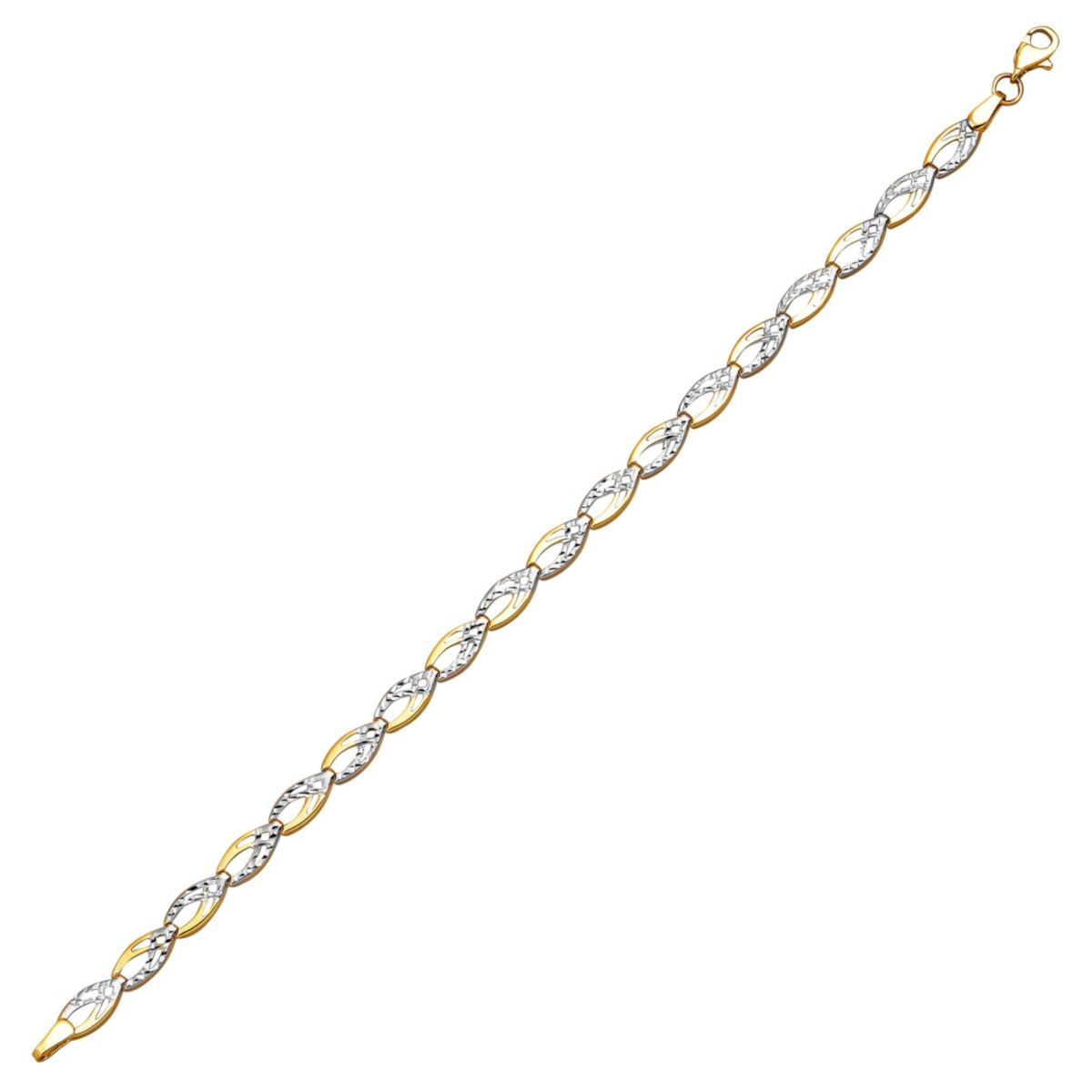 10K Yellow Gold Marquise Link Bracelet