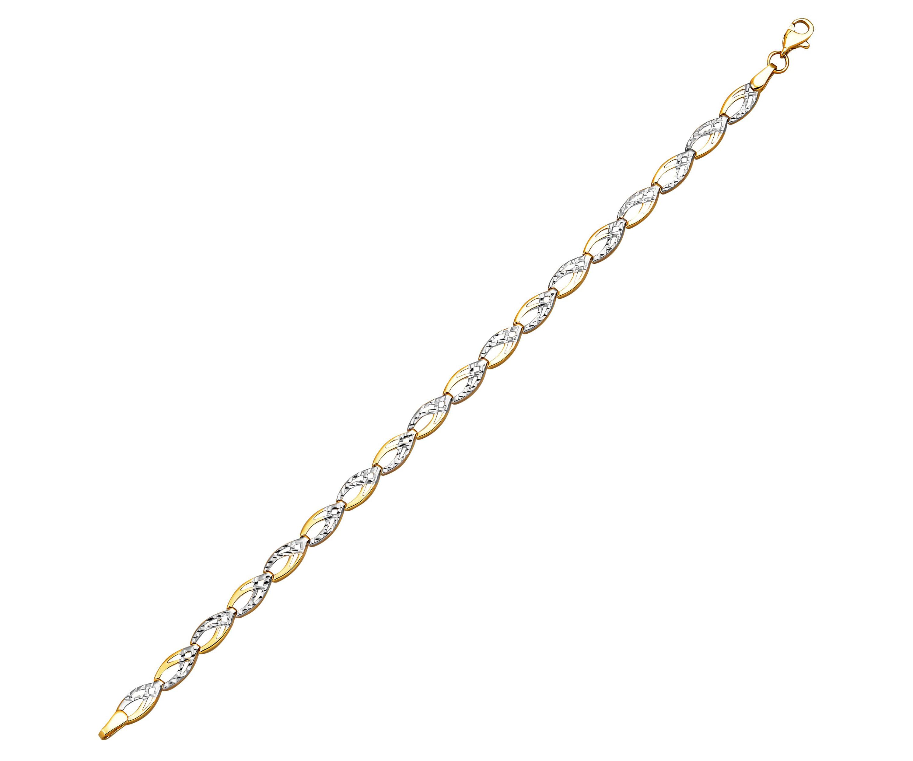 10K Yellow Gold Marquise Link Bracelet