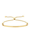 Bolo Bead with Curved Bar Bracelet in 10k Yellow Gold