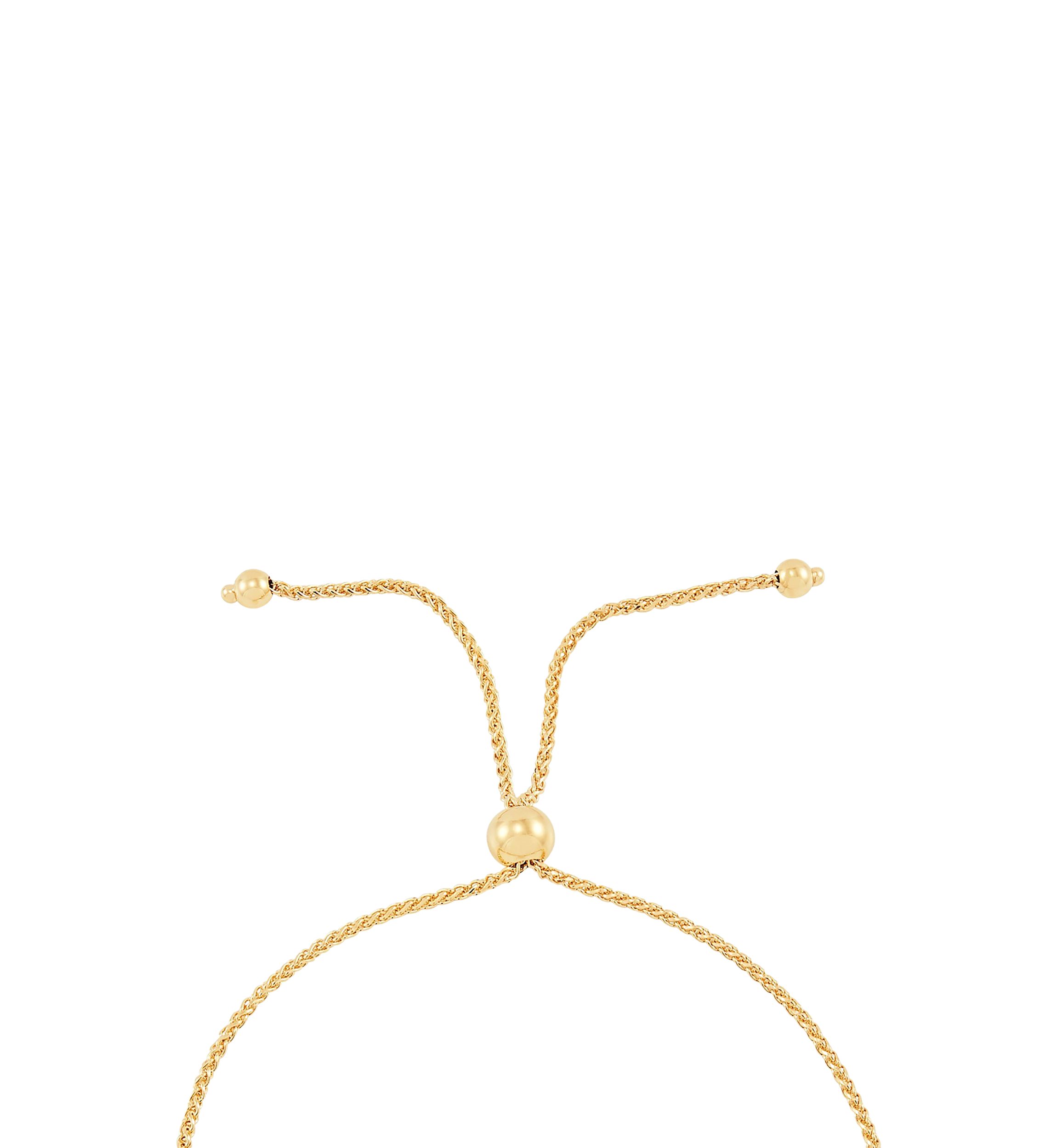 Bolo Bead with Curved Bar Bracelet in 10k Yellow Gold