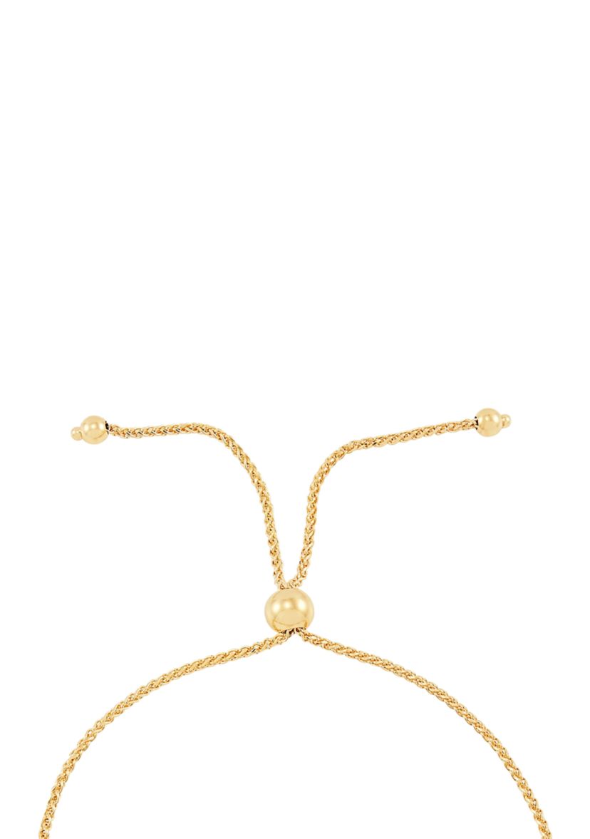 Bolo Bead with Curved Bar Bracelet in 10k Yellow Gold