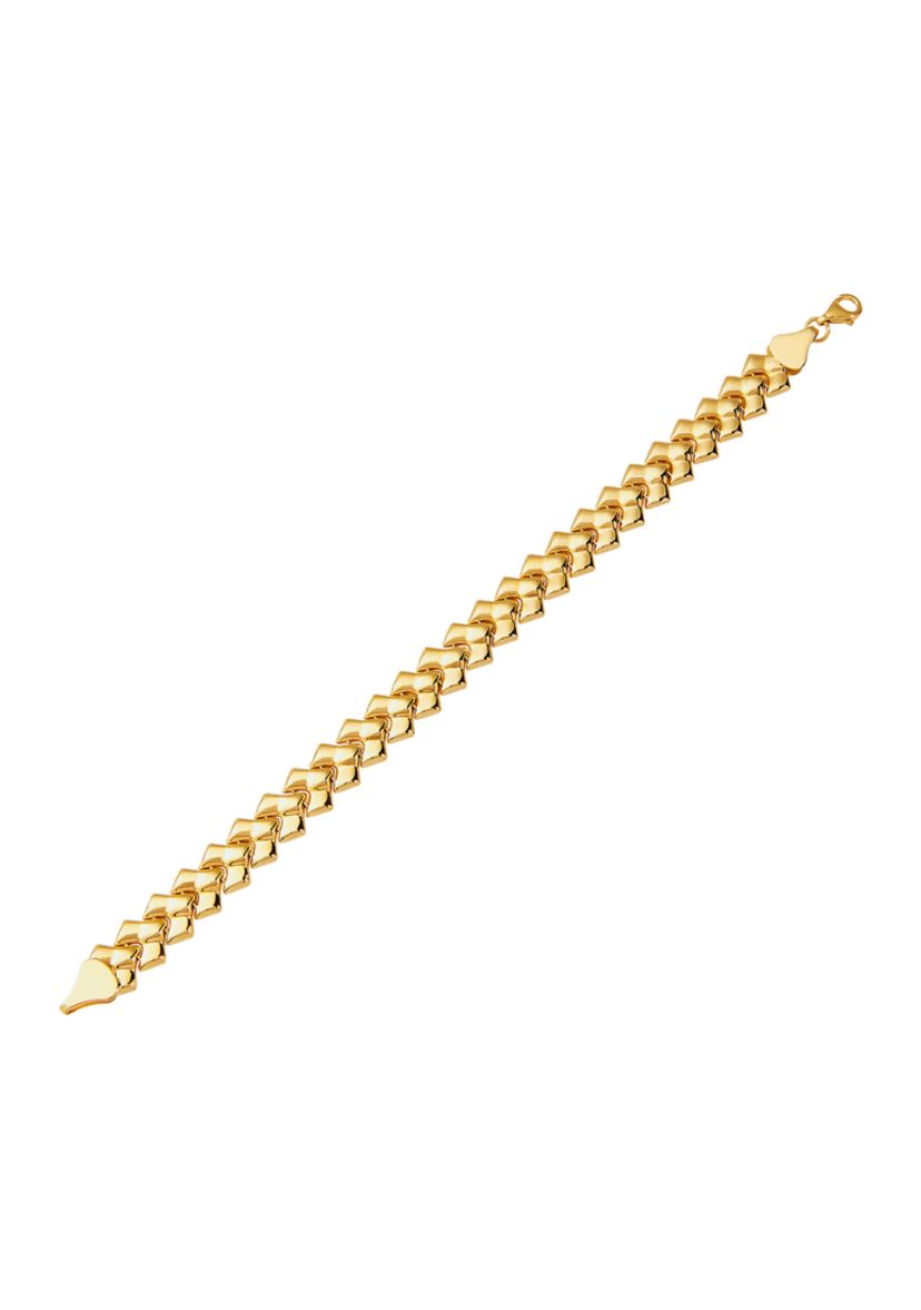 Stampato Leaf Design Bracelet in 10K Yellow Gold