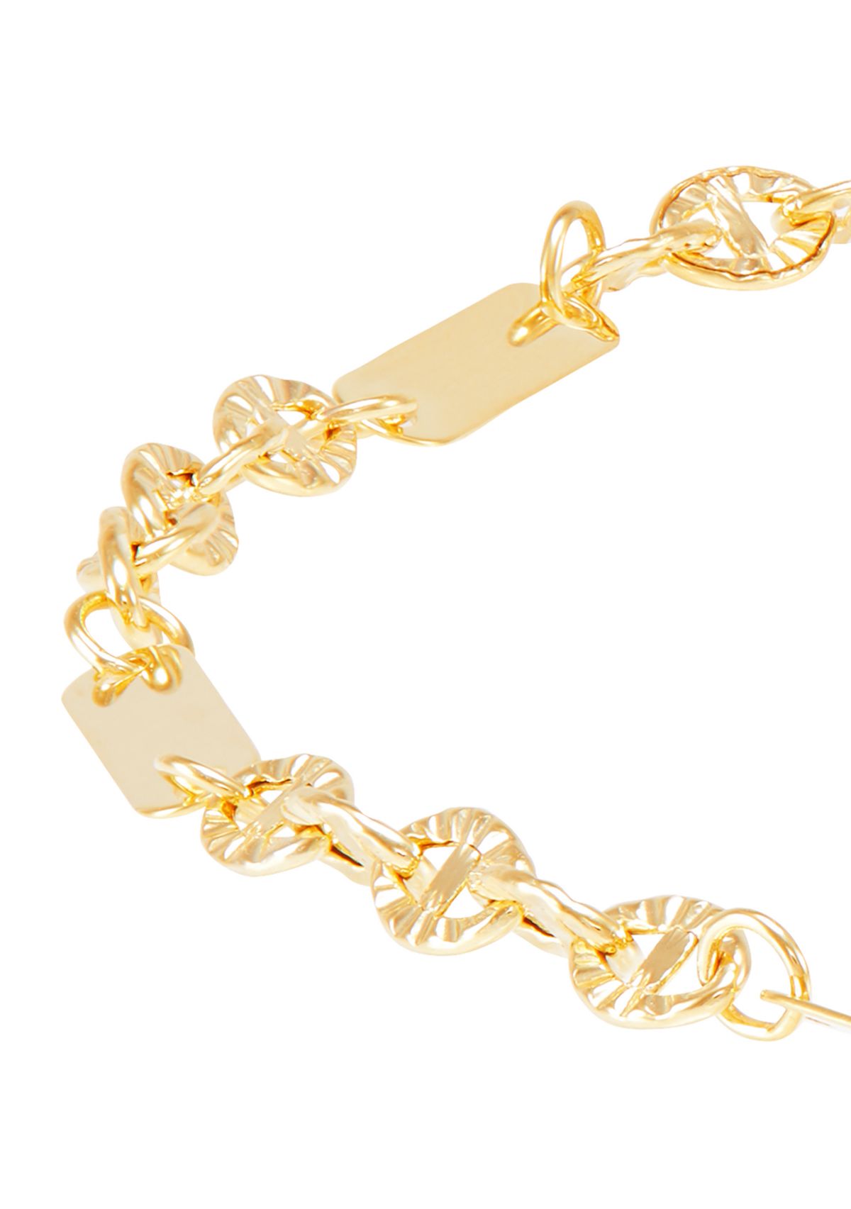 2.7 Millimeter Hollow Bar Links Anklet in 10K Yellow Gold