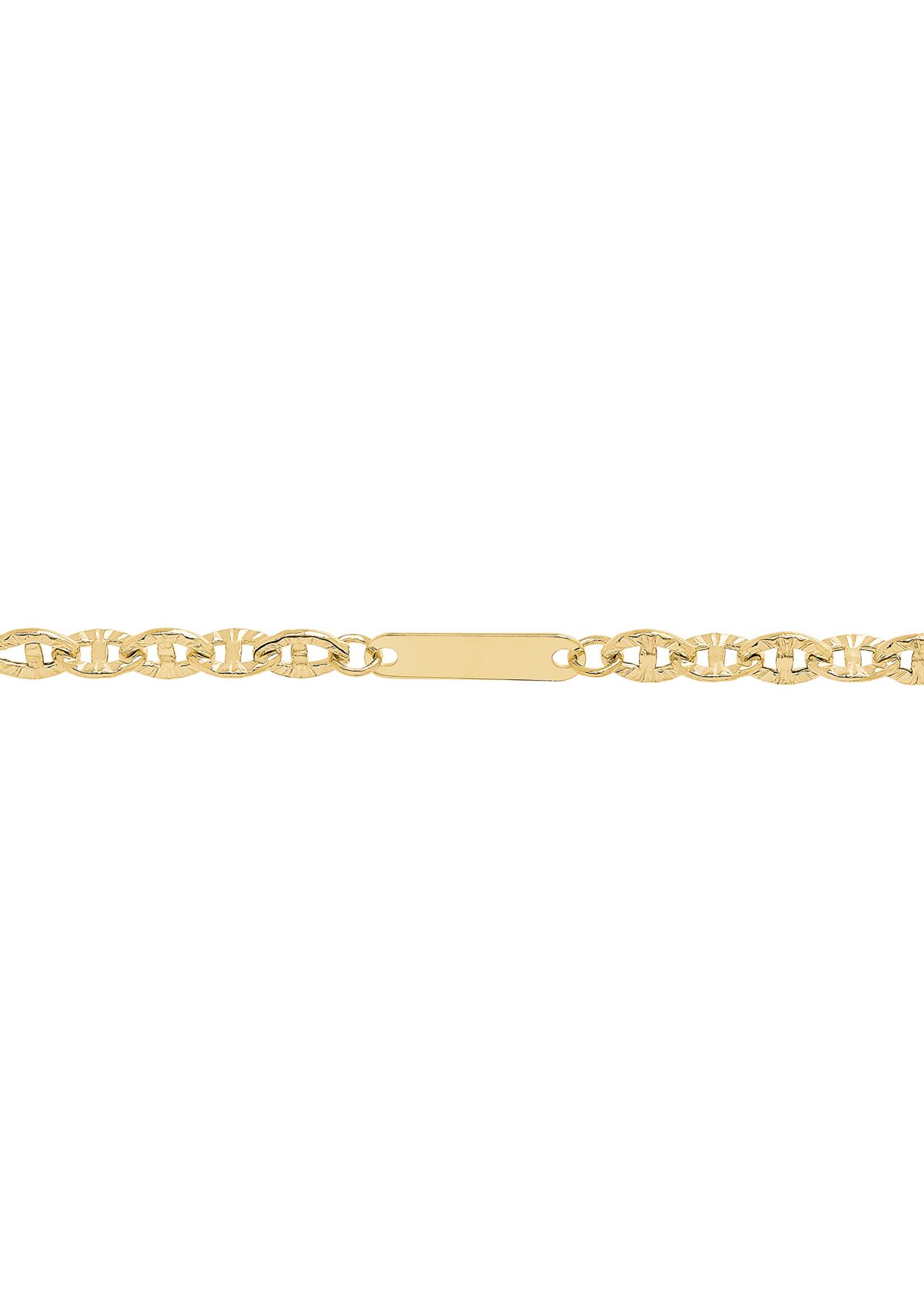 2.7 Millimeter Hollow Bar Links Anklet in 10K Yellow Gold