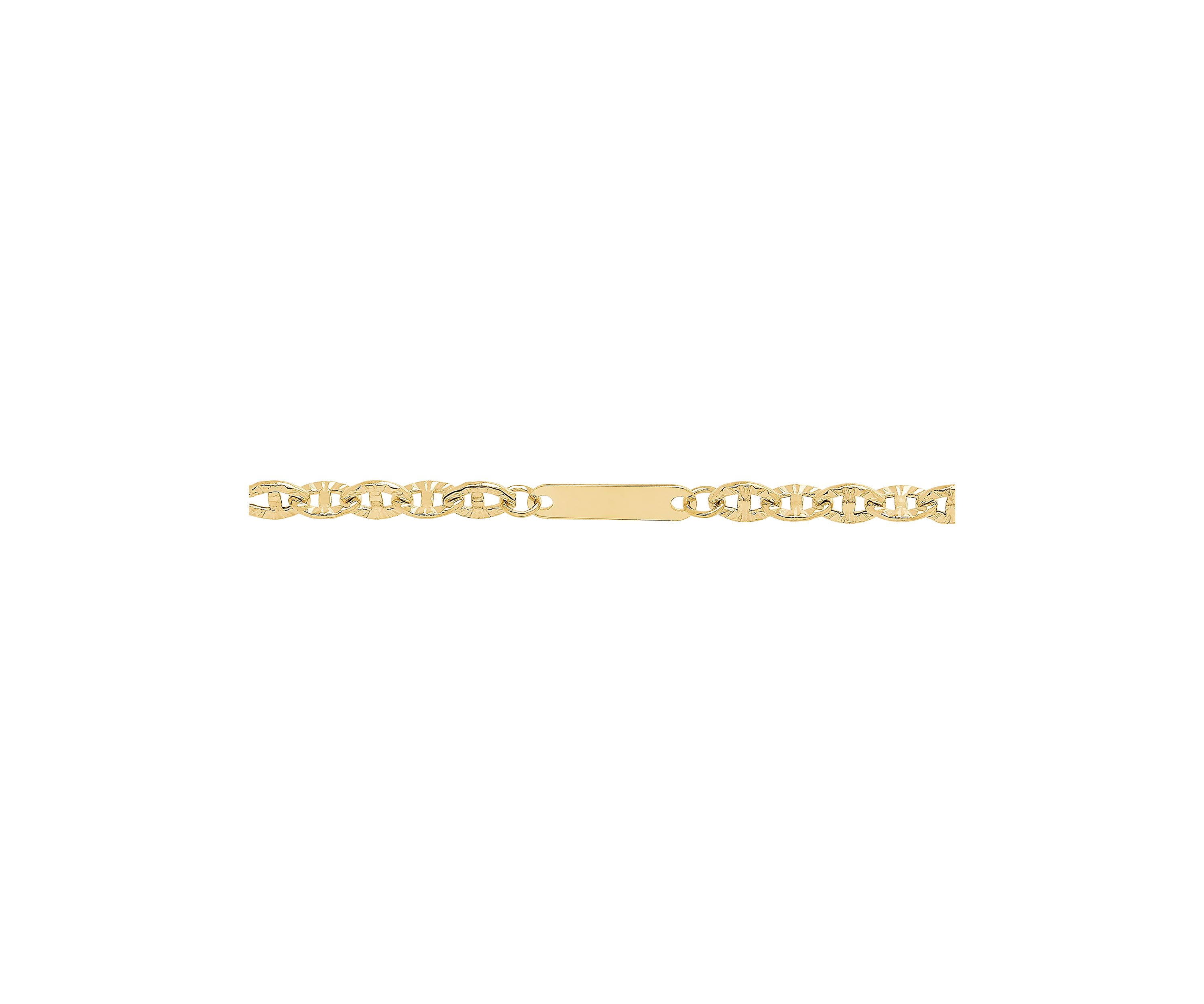 2.7 Millimeter Hollow Bar Links Anklet in 10K Yellow Gold