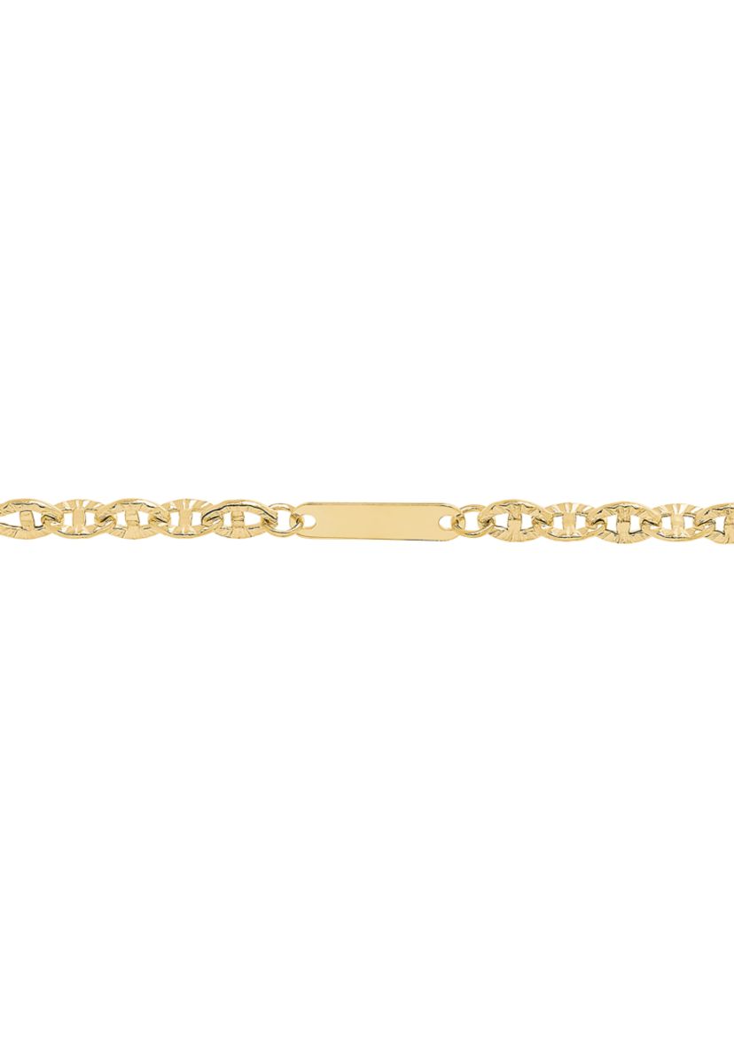 2.7 Millimeter Hollow Bar Links Anklet in 10K Yellow Gold