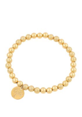 Belk & Co. Beaded Bracelet In 10k Yellow Gold | belk