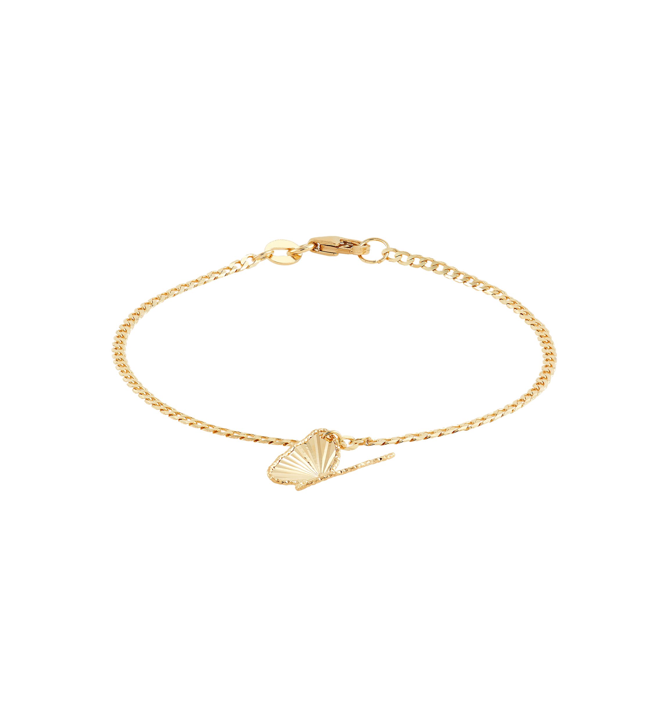 Slanted Butterfly Bracelet in 10K Yellow Gold