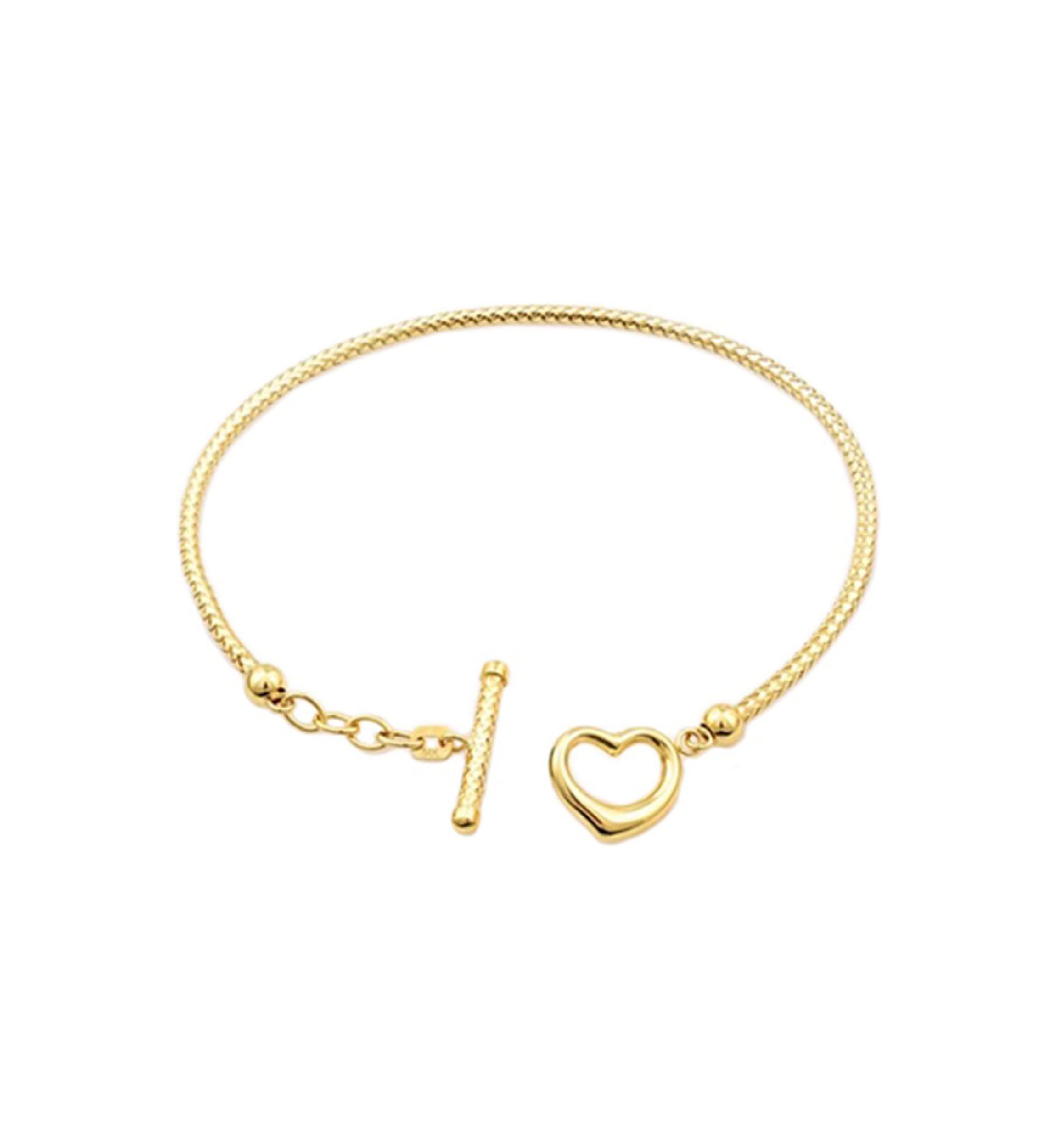 Open Heart Bracelet in 10K Yellow Gold