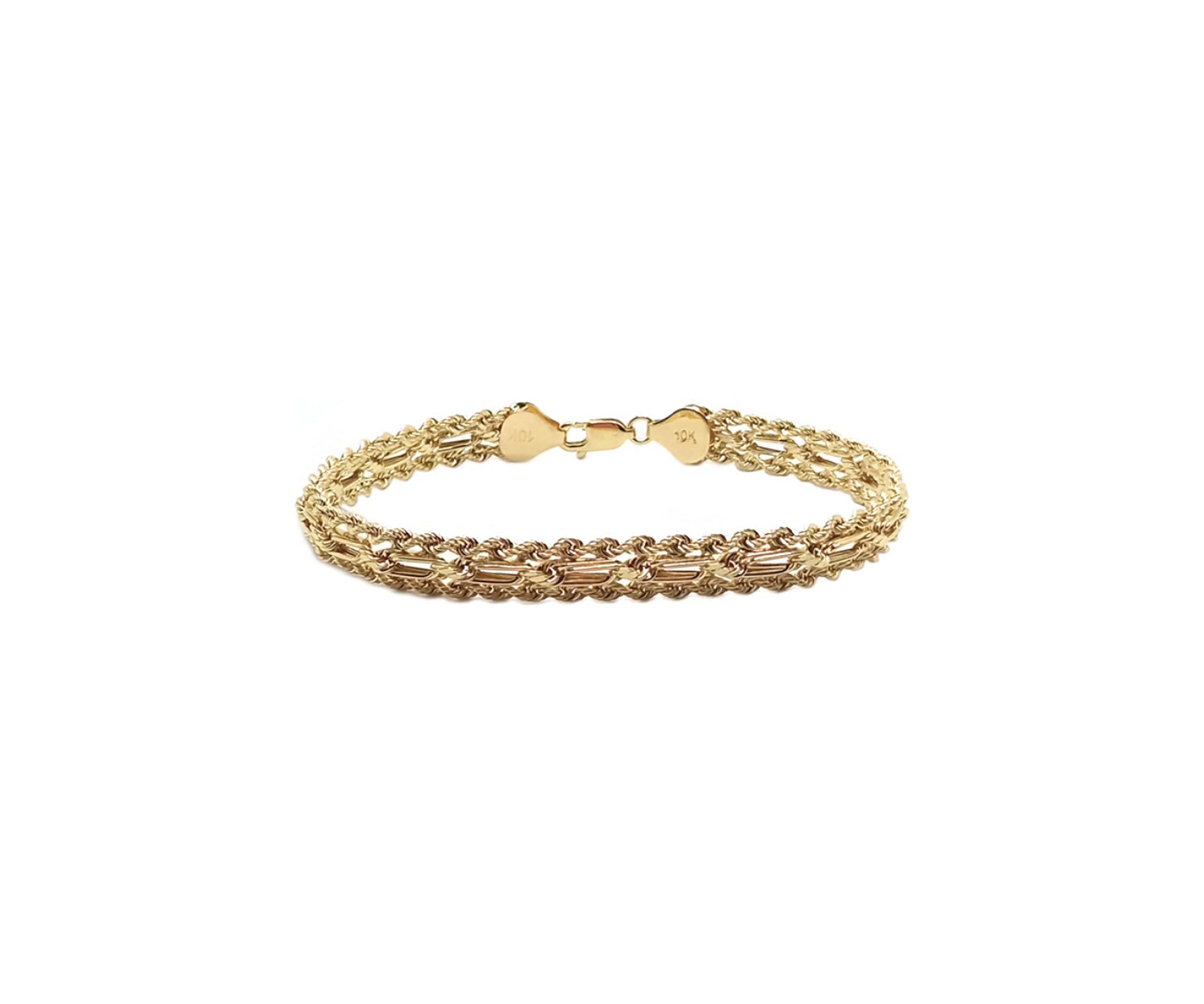 Rope Chain Bracelet in 10K Yellow Gold
