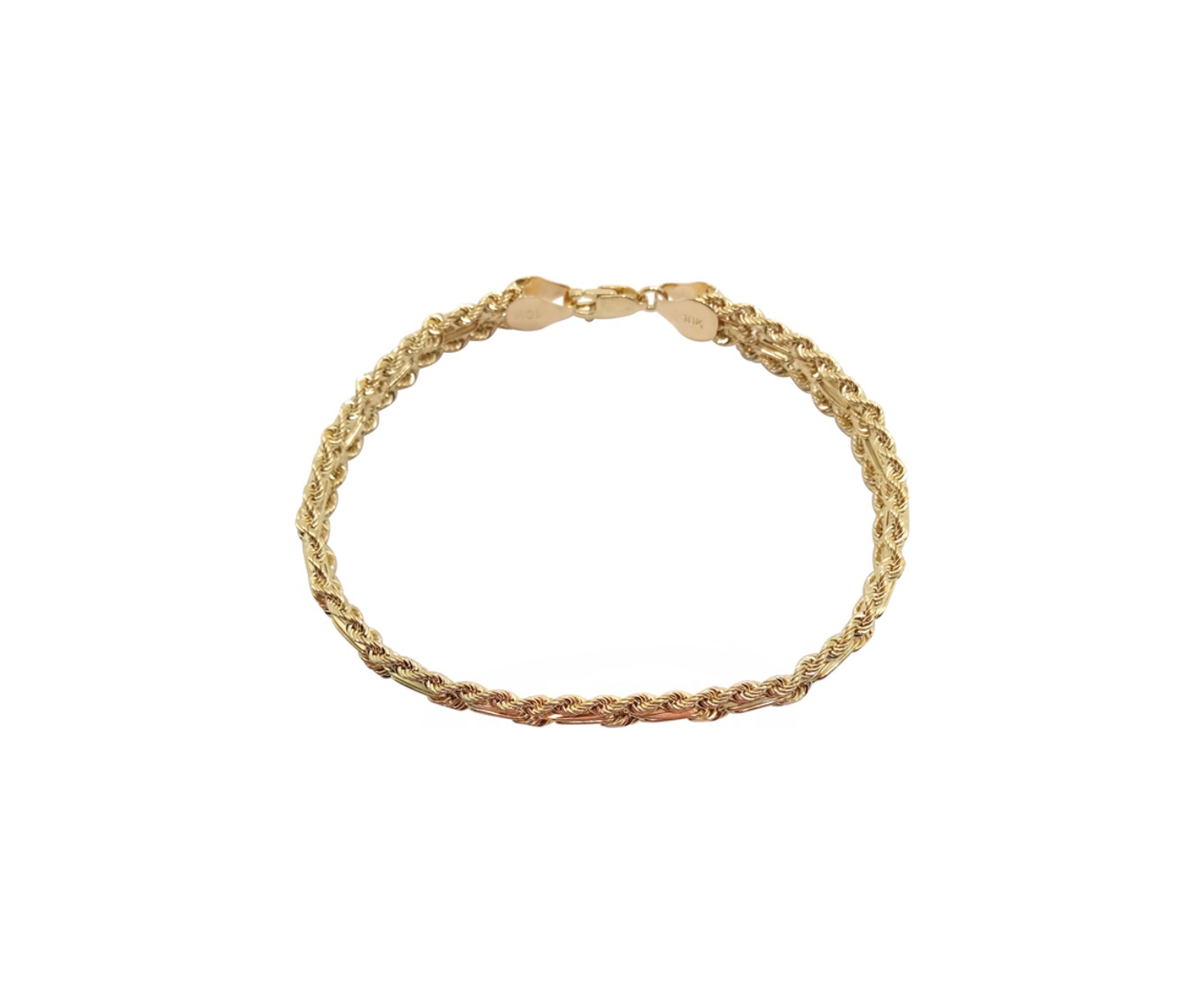 Rope Chain Bracelet in 10K Yellow Gold