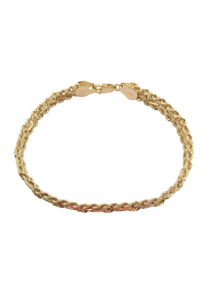Rope Chain Bracelet in 10K Yellow Gold