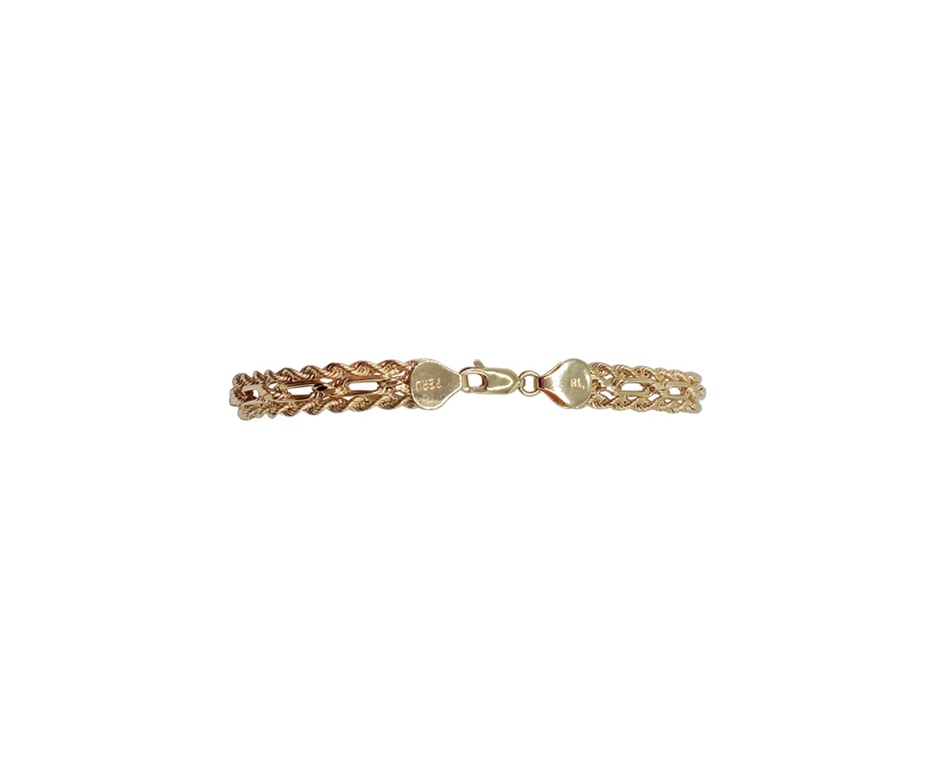 Rope Chain Bracelet in 10K Yellow Gold