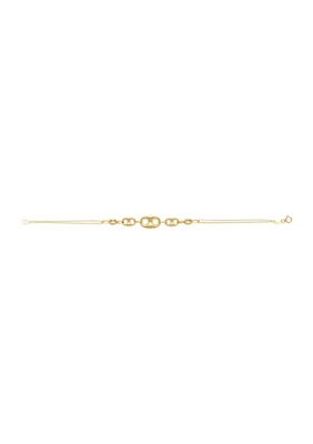 Belk & Co 3 Graduated Marina Design On 2 Rows Chain Bracelet In 10K Yellow Gold -  0729367853530