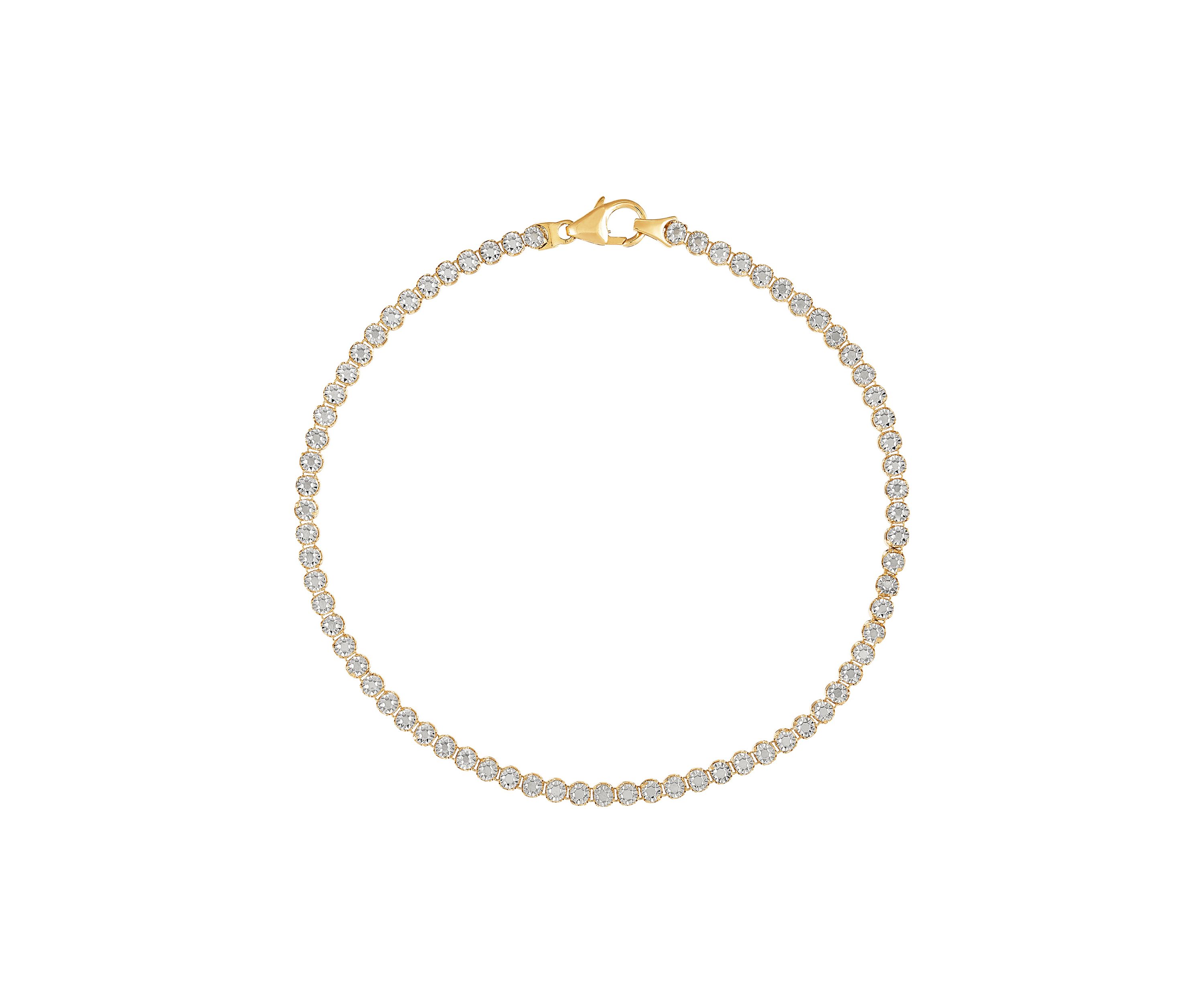 Tennis Illusion Bracelet in 10K Yellow and White Gold