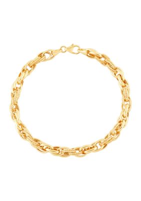 Belk & Co 5.5 Millimeter Hollow Oval Links Bracelet In 10K Yellow Gold