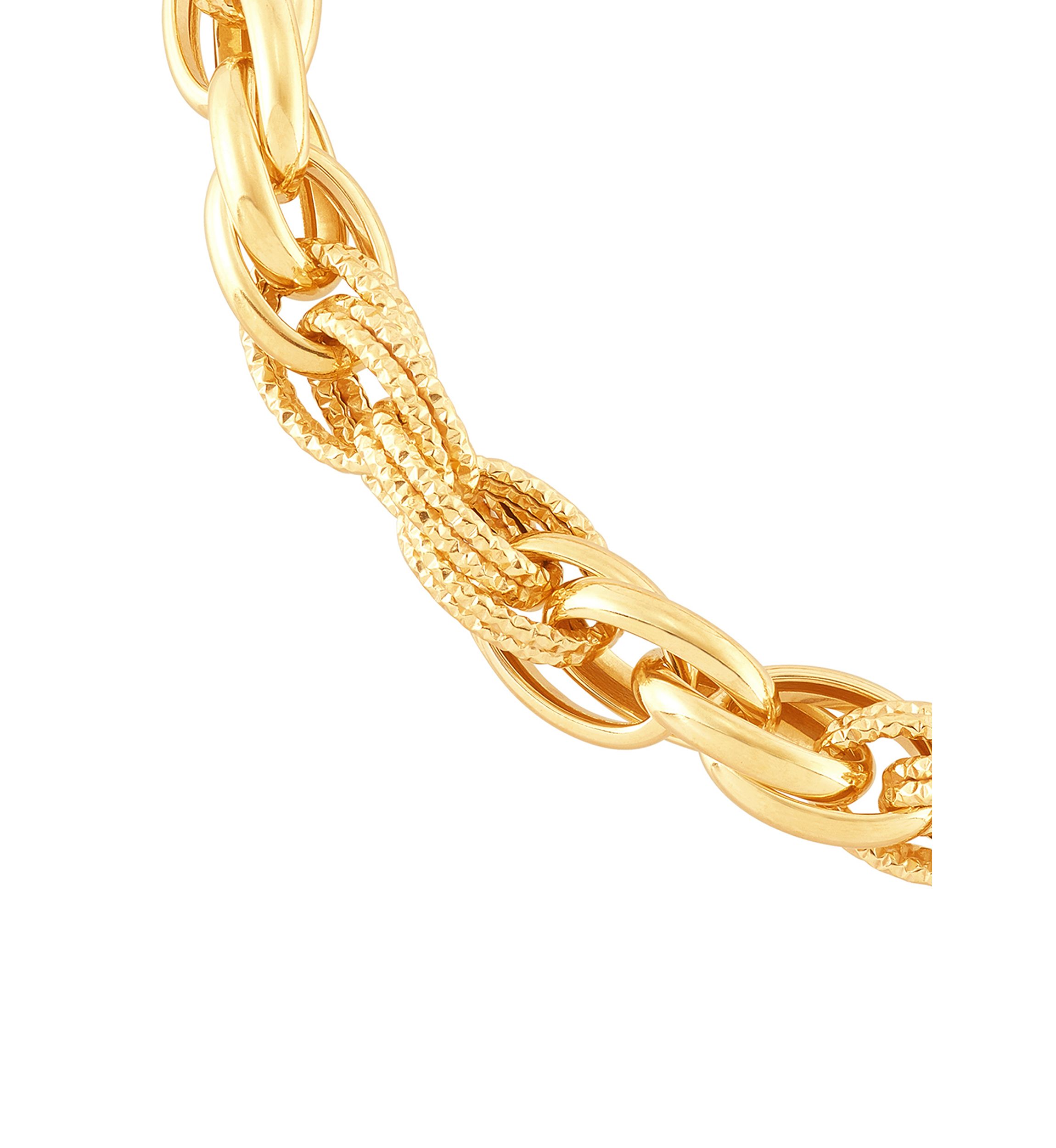 5.5 Millimeter Hollow Oval Links Bracelet in 10K Yellow Gold
